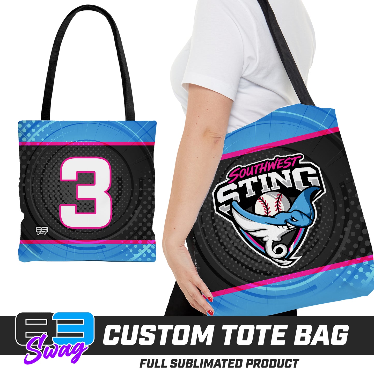 CUSTOM - Large Tote Bag - Southwest Sting Baseball
