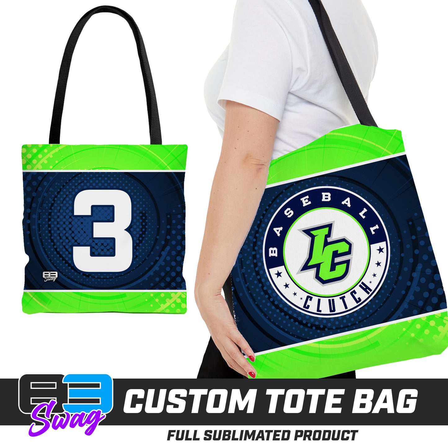CUSTOM - Large Tote Bag - Indy Clutch Baseball