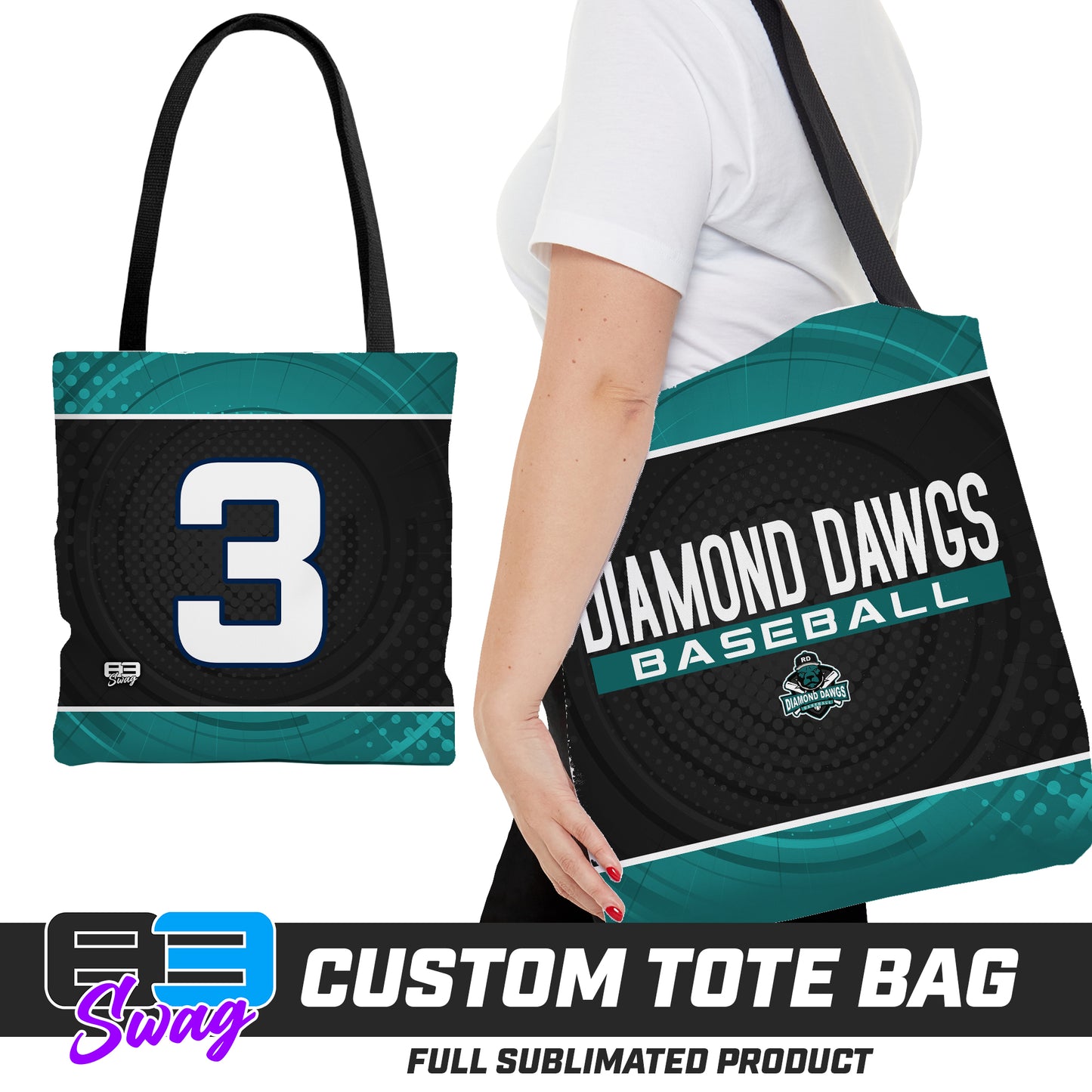 CUSTOM - Large Tote Bag - Diamond Dawgs Baseball