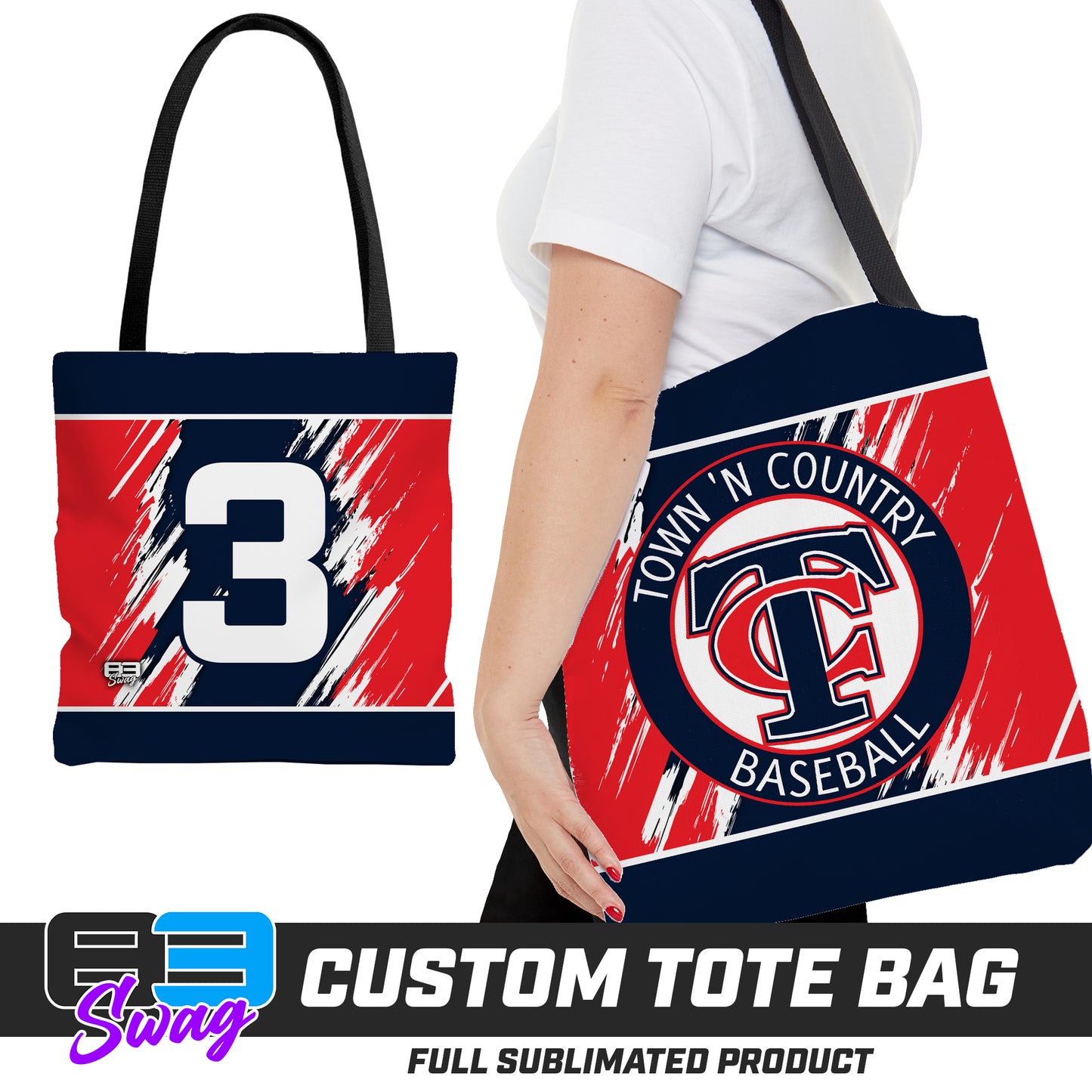Large Tote Bag - Town N Country Baseball