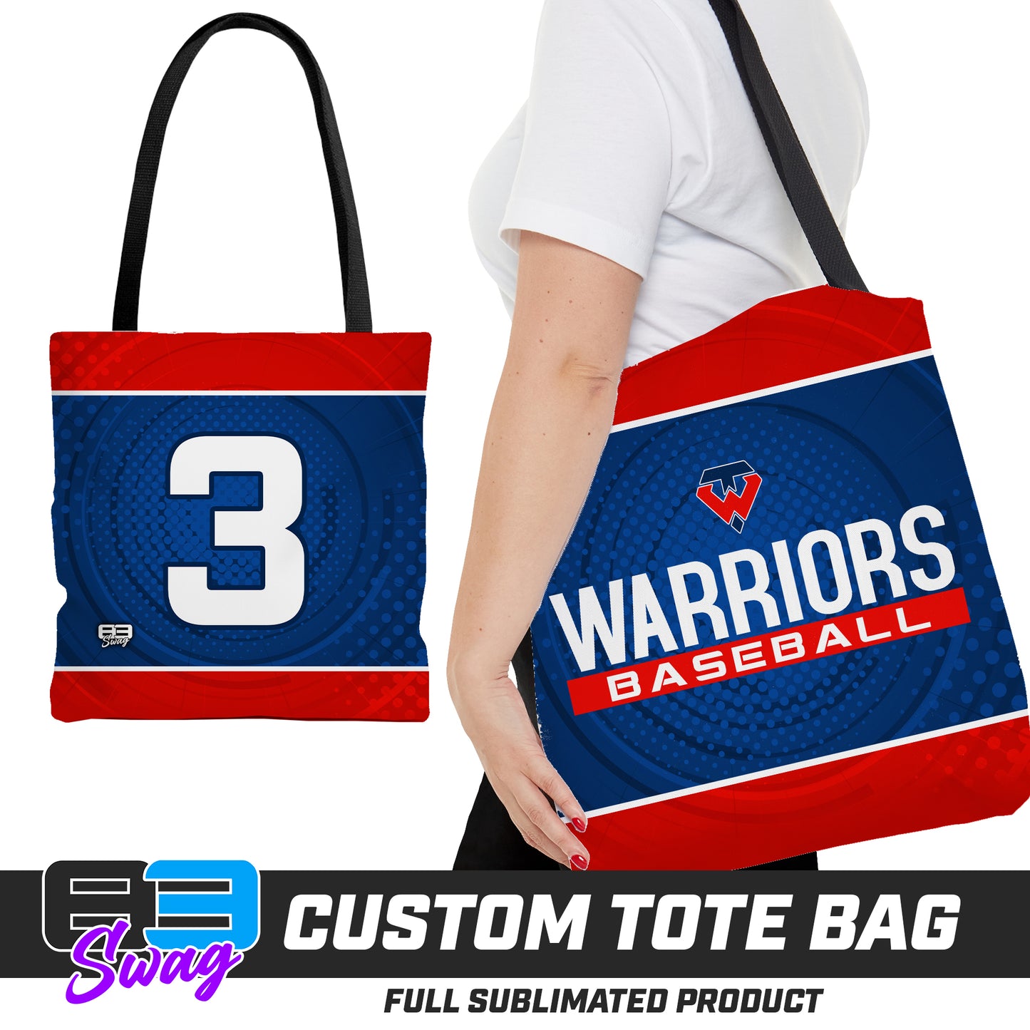 CUSTOM - Large Tote Bag - Tampa Warriors Baseball