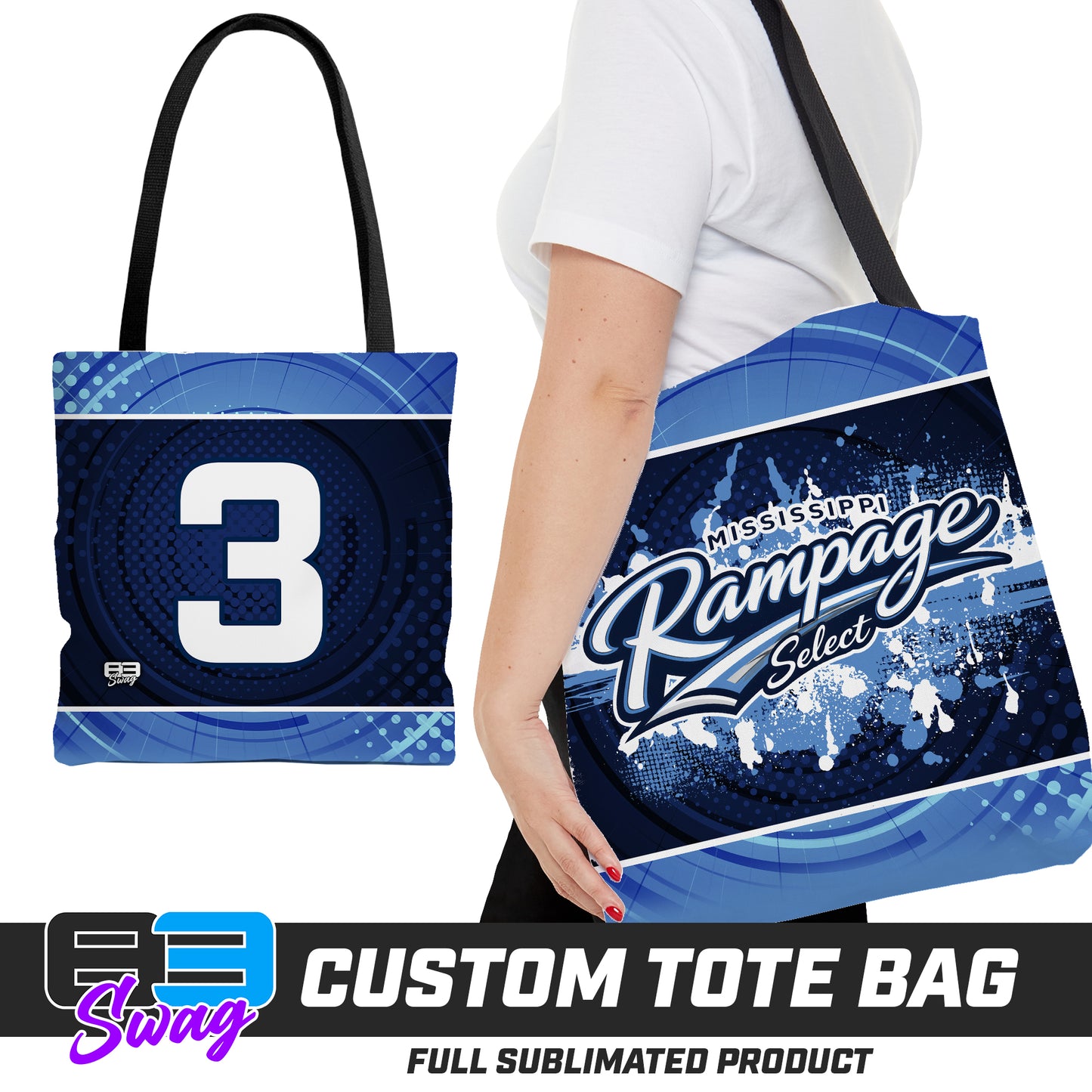 CUSTOM - Large Tote Bag - Mississippi Rampage Select Softball