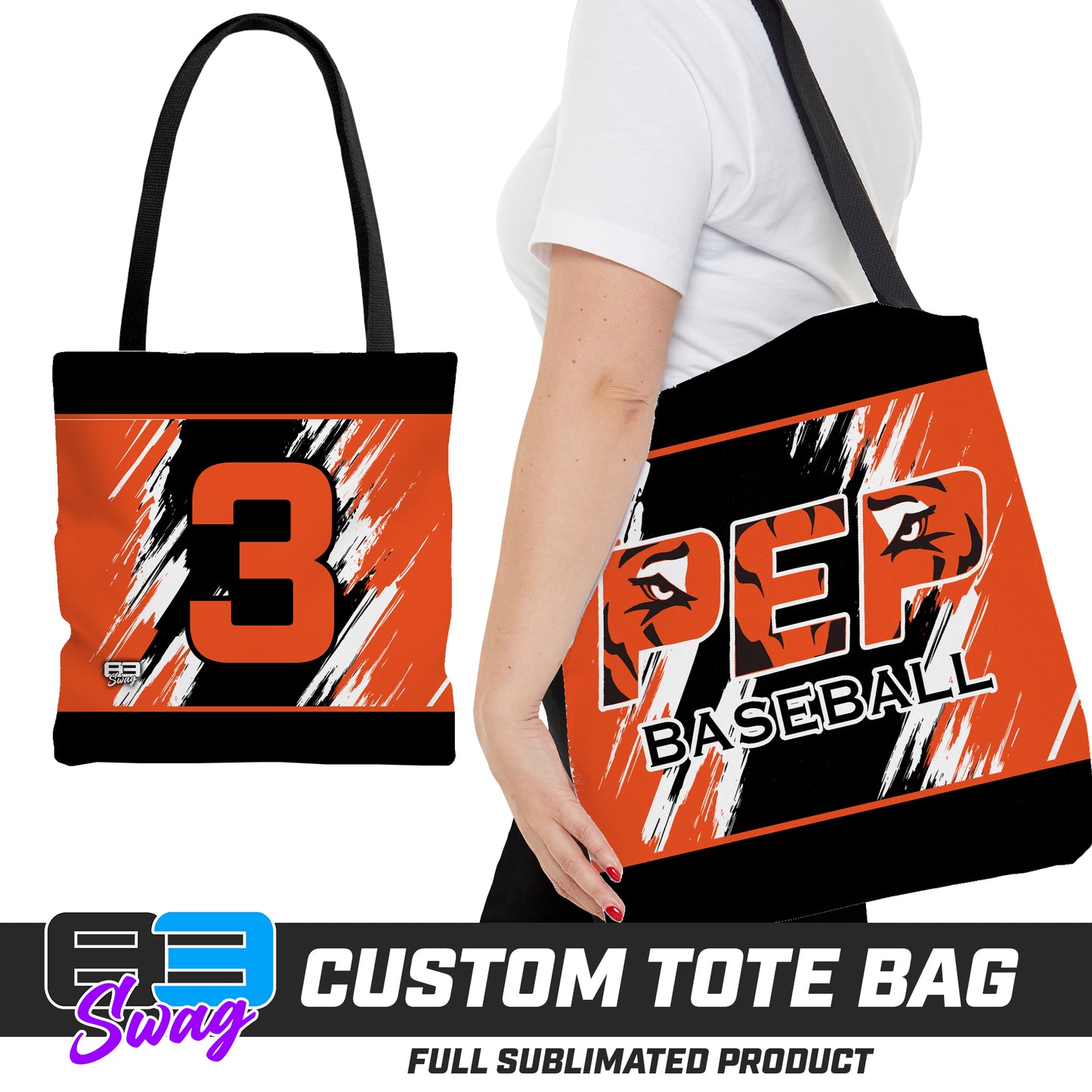 Large Tote Bag - PEP Tigers Baseball