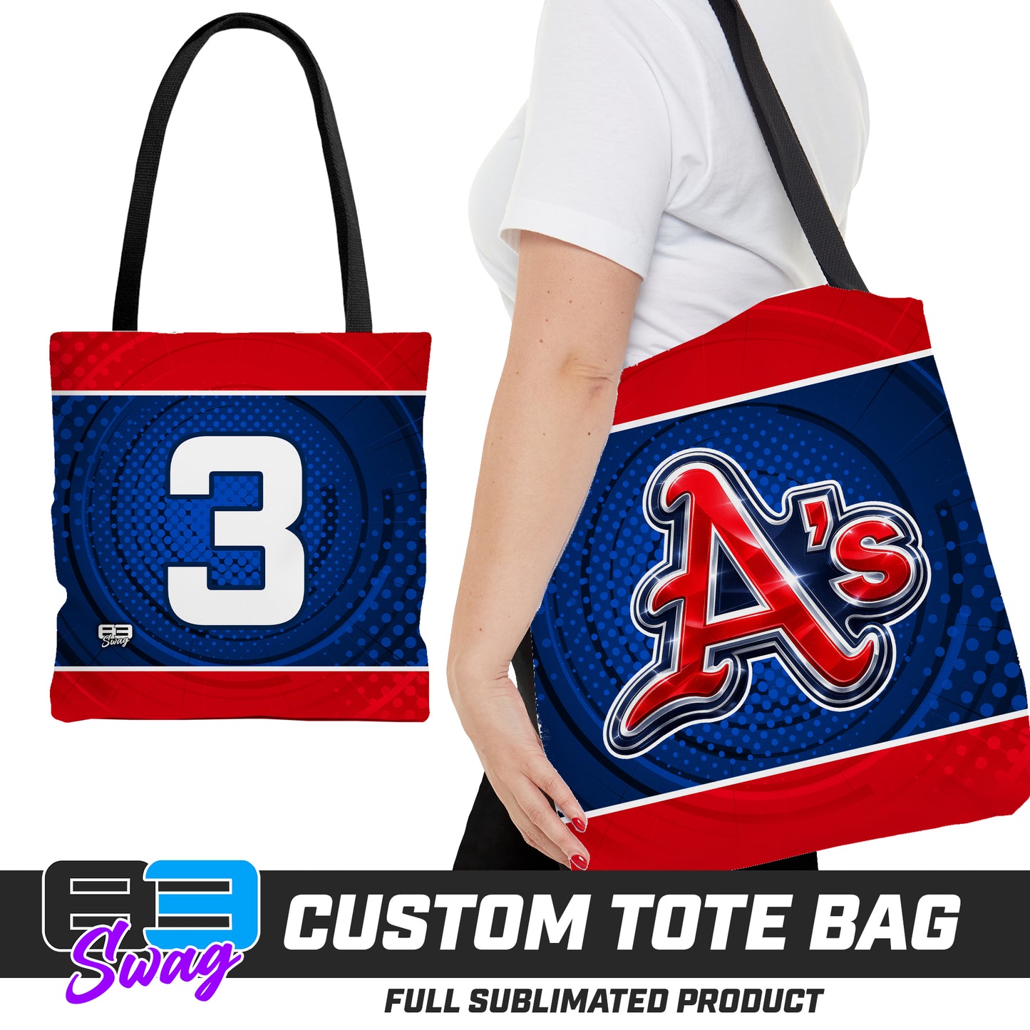 CUSTOM - Large Tote Bag - Little Rock A's Baseball