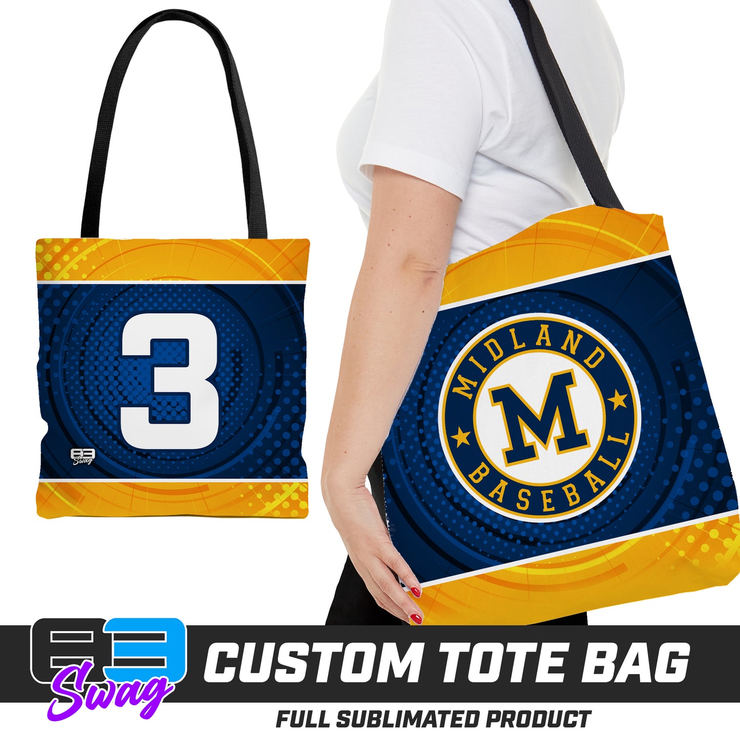 CUSTOM - Large Tote Bag - Midland Baseball