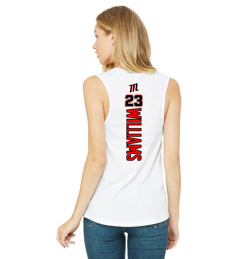 Bella + Canvas B6003 Women's Jersey Muscle Tank - SYA Mets "M" Logo