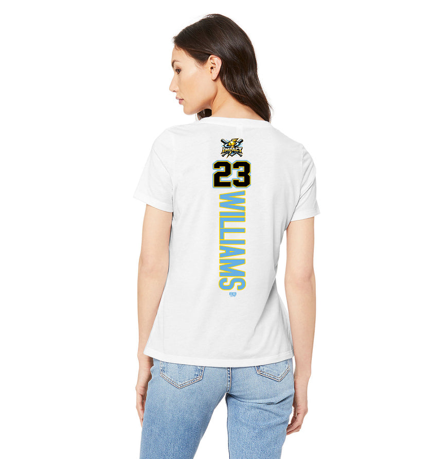 Bella + Canvas 6415 Ladies' Relaxed Triblend V-Neck T-Shirt - Impact Softball - Massachusetts