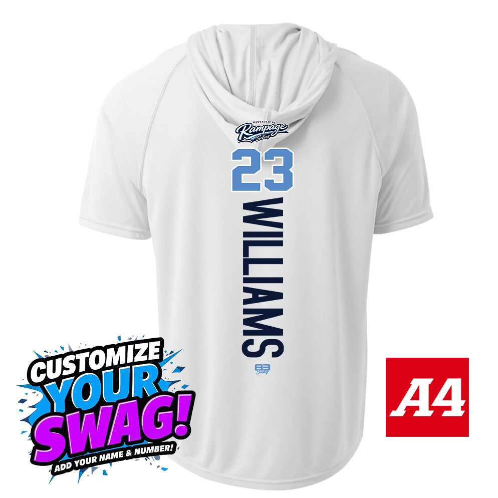 A4 Apparel COOLING PERFORMANCE SHORT SLEEVE HOODED TEE - Mississippi Rampage Select Softball