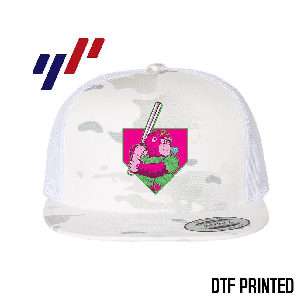 Yupoong 6006 Adult 5-Panel Classic Trucker Hat - DTF PRINTED - OSP Gorilla Queens Softball