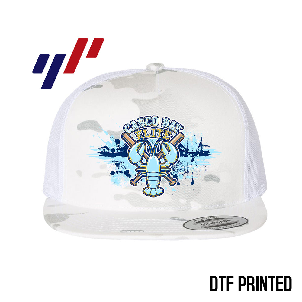 Yupoong 6006 Adult 5-Panel Classic Trucker Hat - DTF PRINTED - Casco Bay Elite Baseball