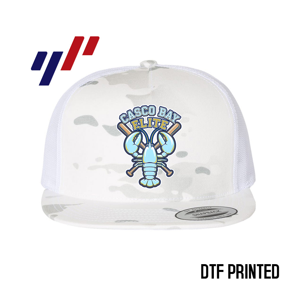 Yupoong 6006 Adult 5-Panel Classic Trucker Hat - DTF PRINTED - Casco Bay Elite Baseball