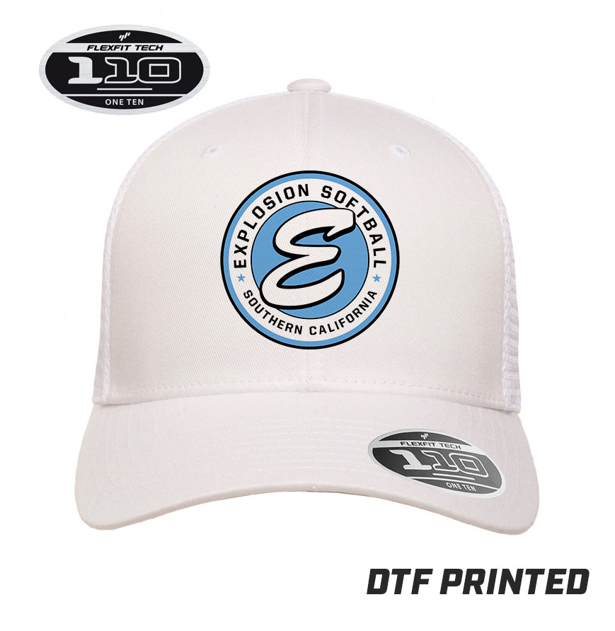 Flexfit 110M Adult 110reg Mesh Cap DTF PRINTED - Explosion Softball