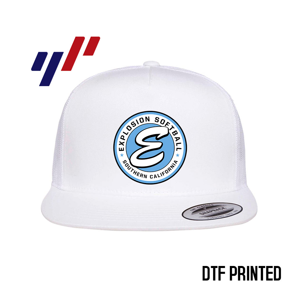 Yupoong 6006 Adult 5-Panel Classic Trucker Hat - DTF PRINTED - Explosion Softball