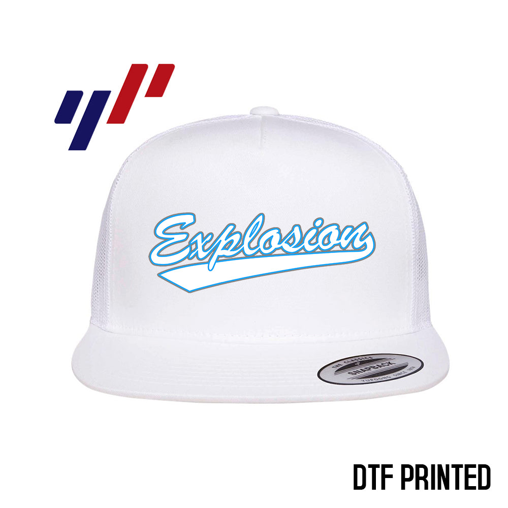 Yupoong 6006 Adult 5-Panel Classic Trucker Hat - DTF PRINTED - Explosion Softball