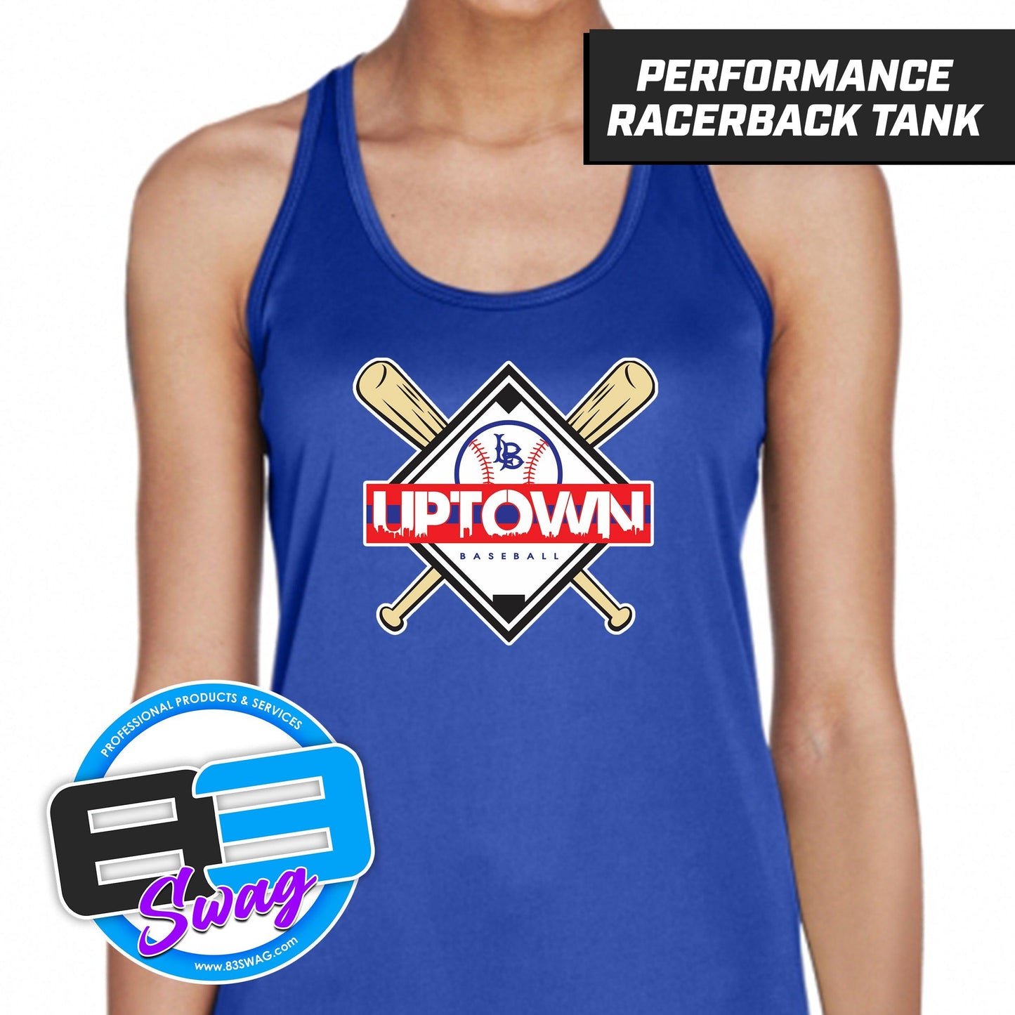 Uptown Long Beach Youth Baseball - Women's Zone Performance Racerback Tank - 83Swag
