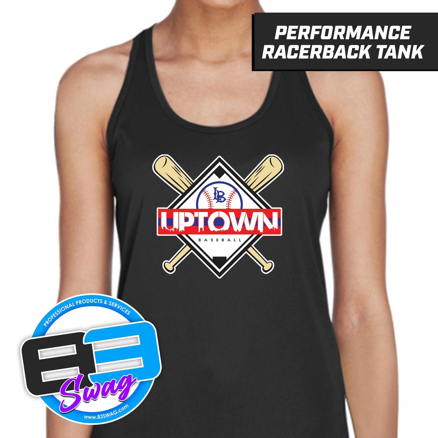 Uptown Long Beach Youth Baseball - Women's Zone Performance Racerback Tank - 83Swag