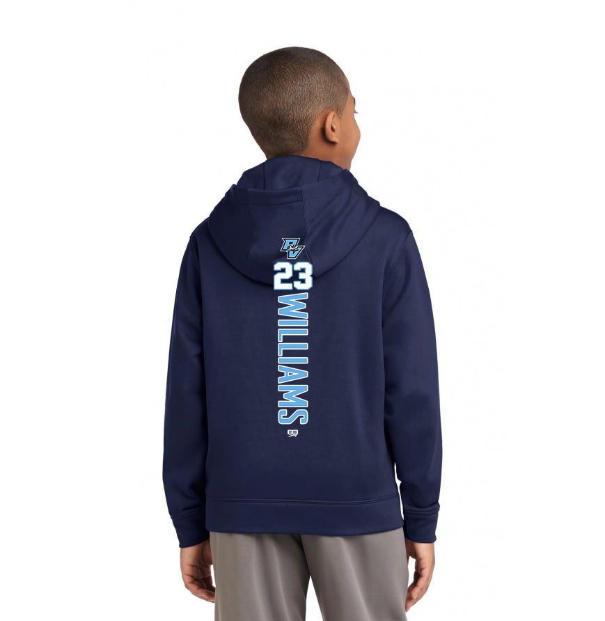 Sport-Tek Youth Sport-Wick Fleece Hooded Pullover YST244 - PVAA Sharks Baseball