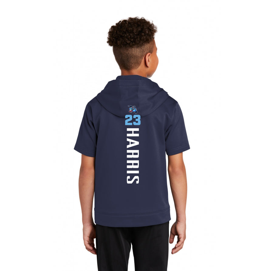 Sport-Tek Youth Sport-Wick Fleece Short Sleeve Hooded Pullover YST251 - FCA Blueclaws Baseball