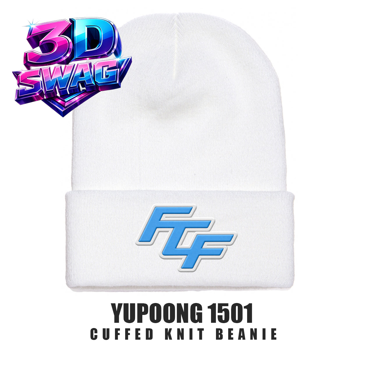 FCF Flight Baseball Blue - Yupoong 1501 Cuffed Knit Beanie