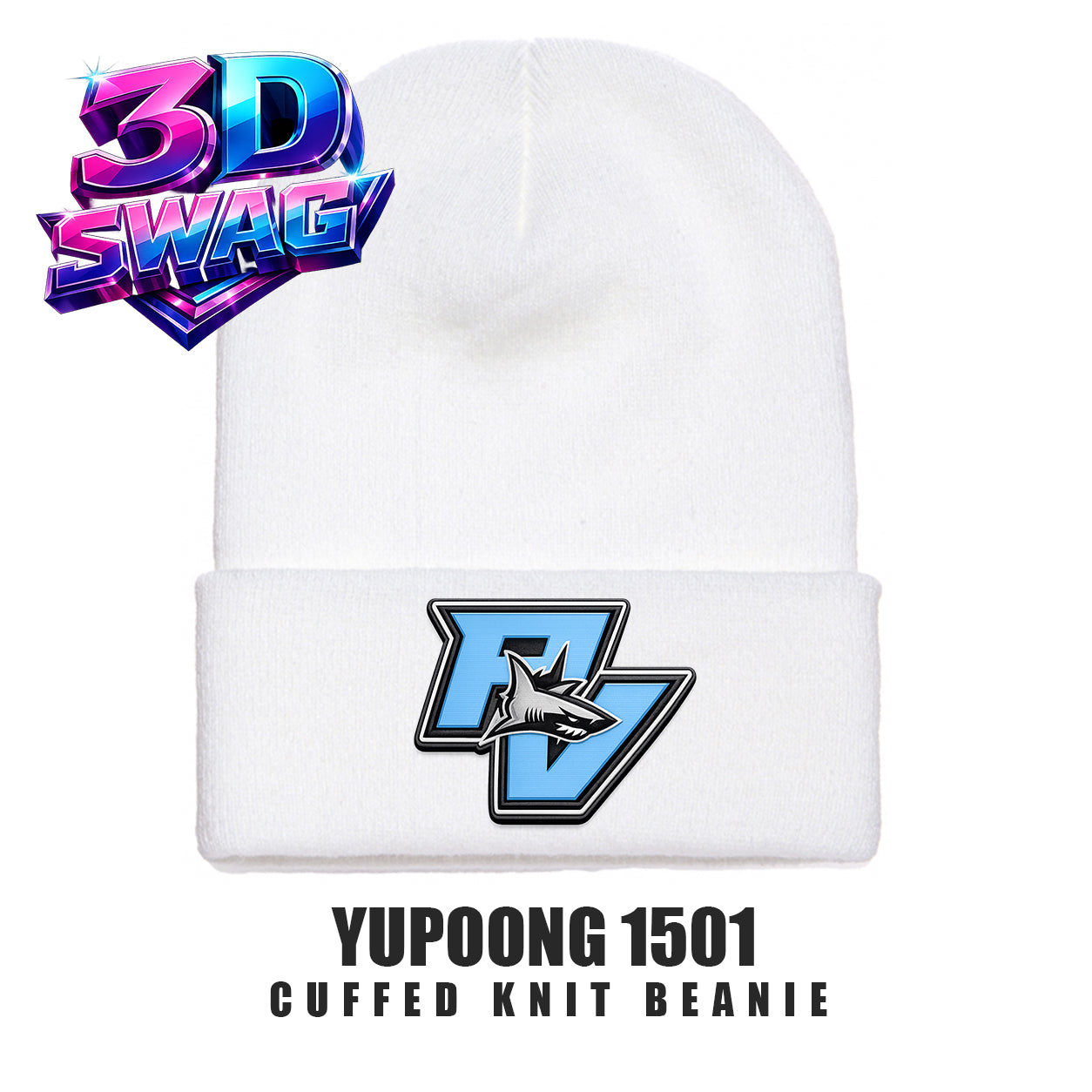 PV SHARKS - Yupoong 1501 Cuffed Knit Beanie