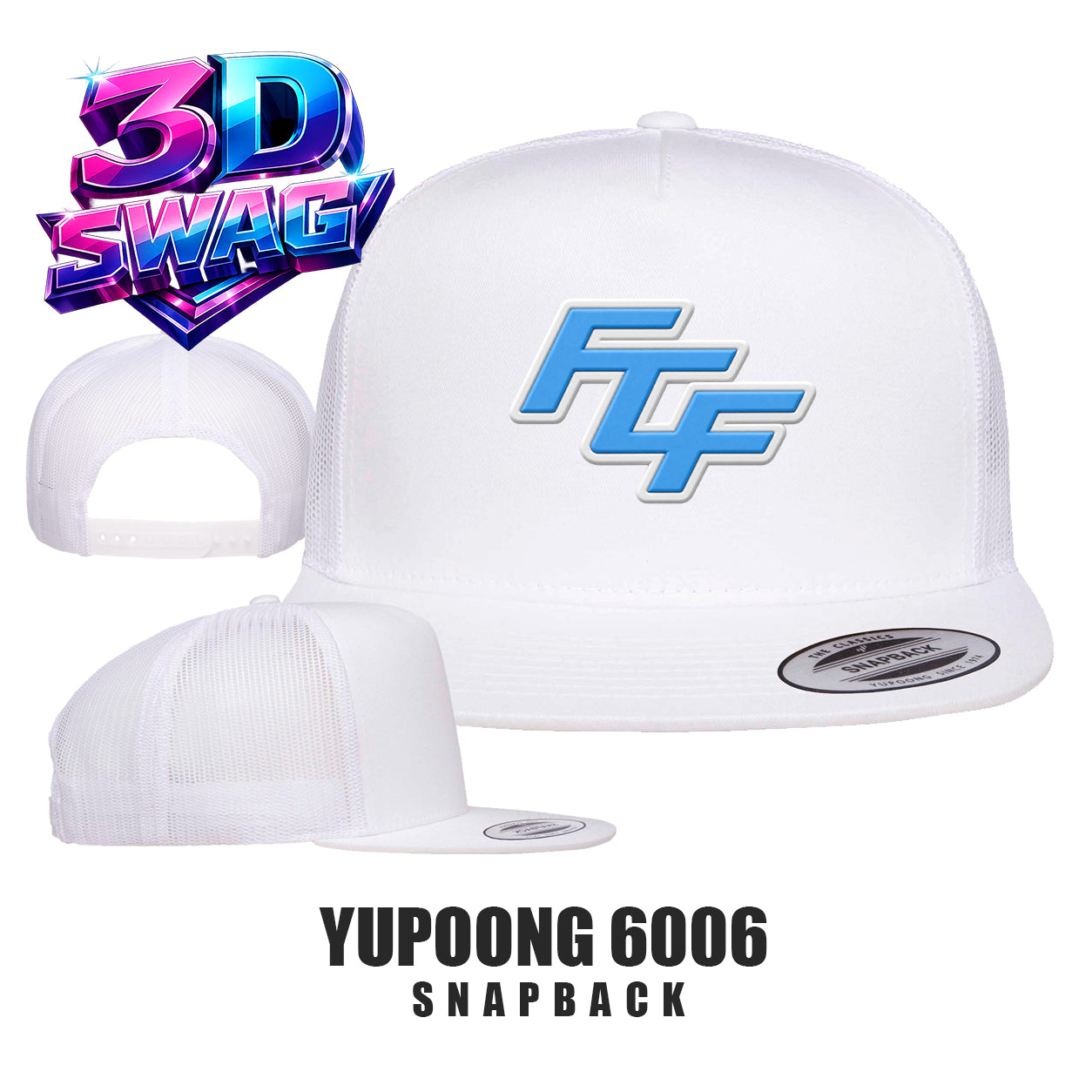 FCF Flight Baseball Blue - Yupoong 6006 Adult 5-Panel Classic Trucker Cap