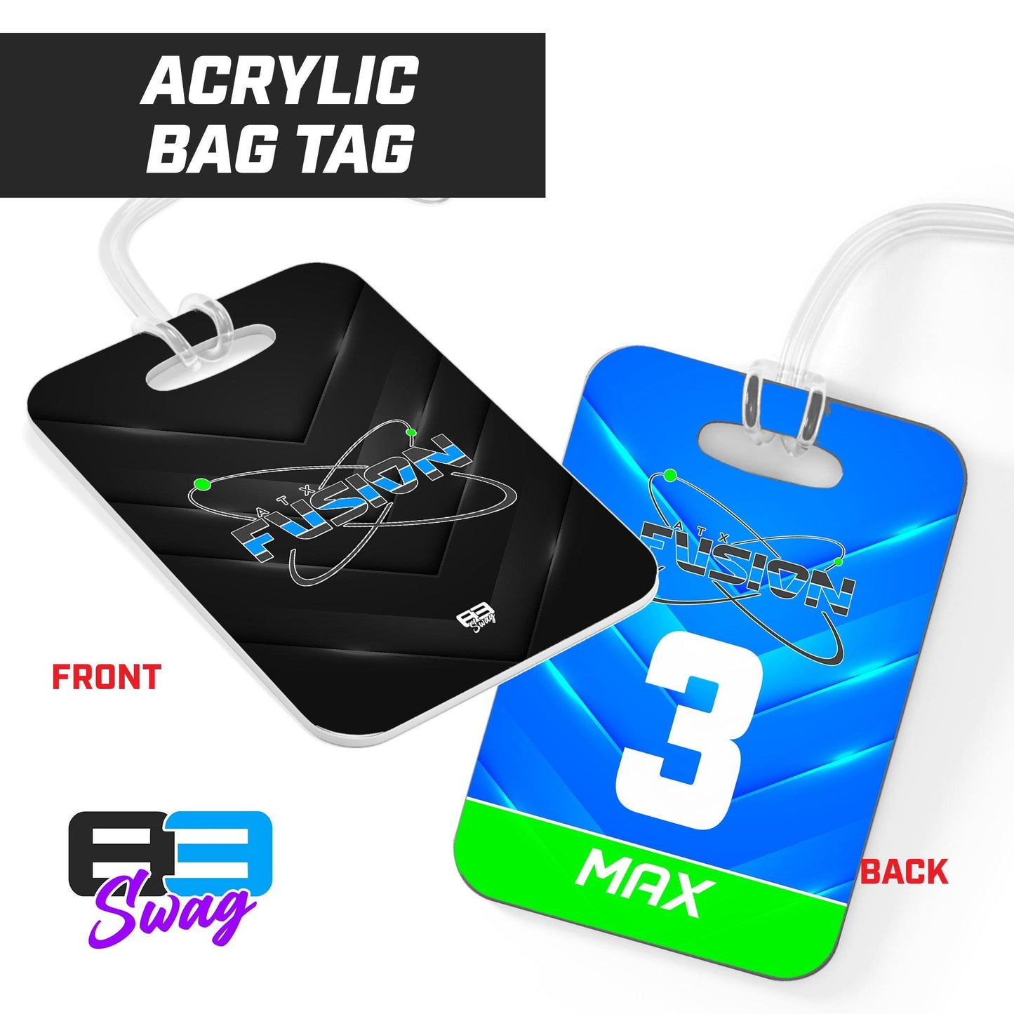 ATX Fusion Slow Pitch Softball - Hard Acrylic Bag Tag - 83Swag