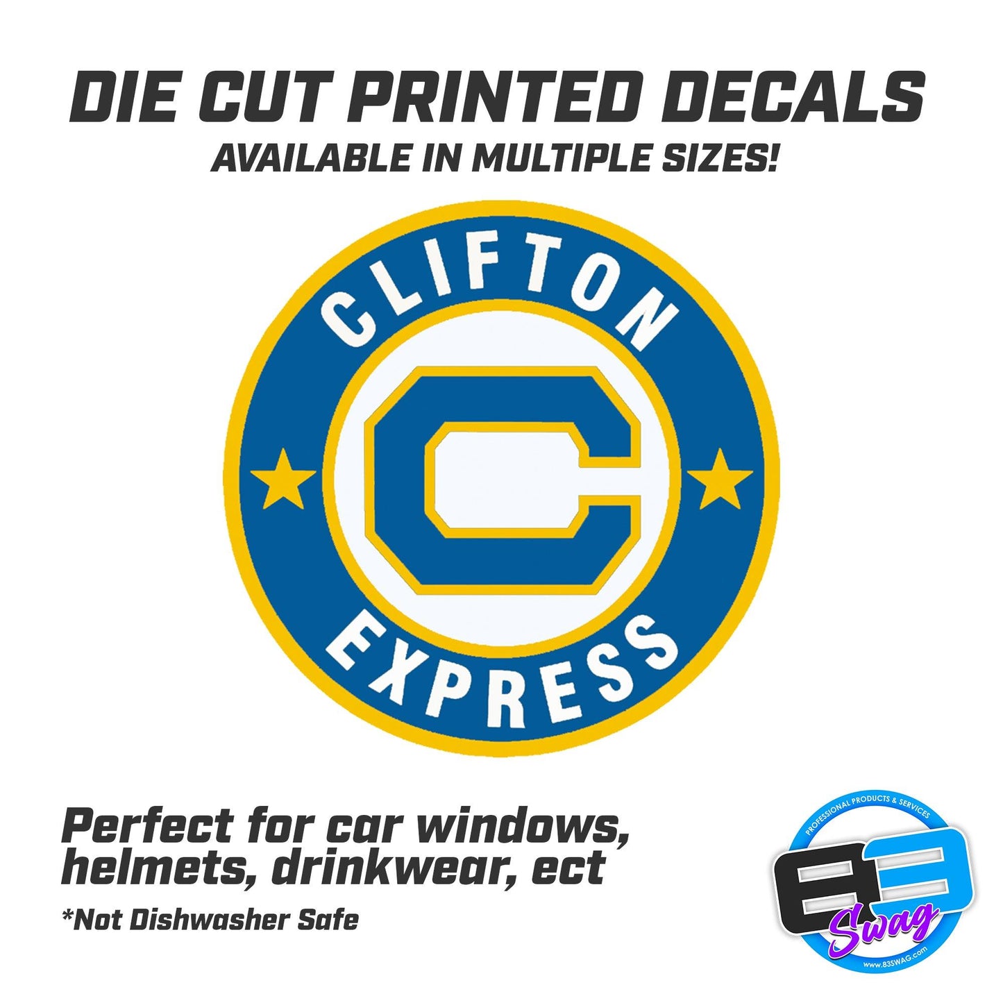 Clifton Express Baseball Vinyl Decal (Multiple Sizes) - 83Swag