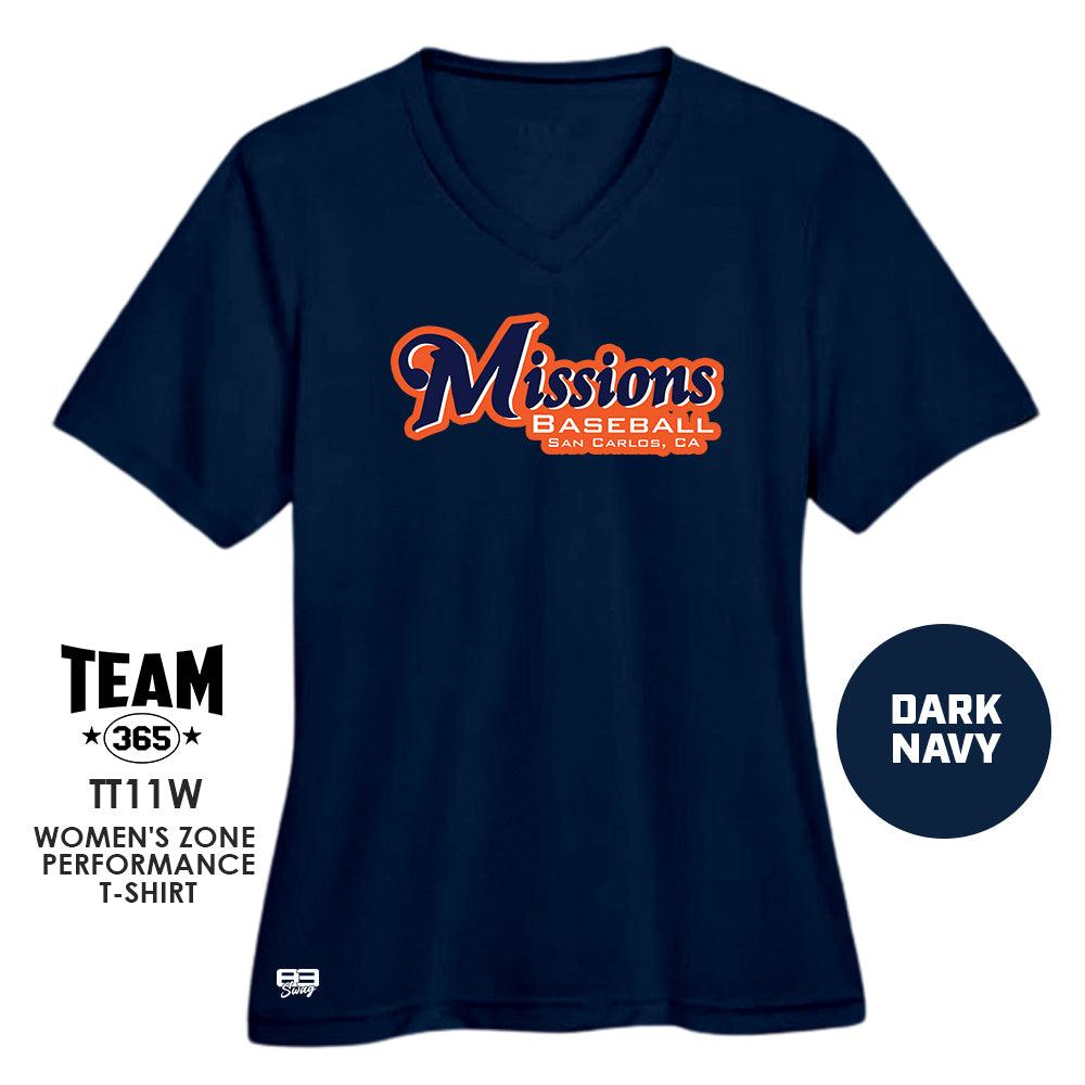 Cool & Dry Performance Women's Shirt - MULTIPLE COLORS AVAILABLE - Missions Baseball - 83Swag