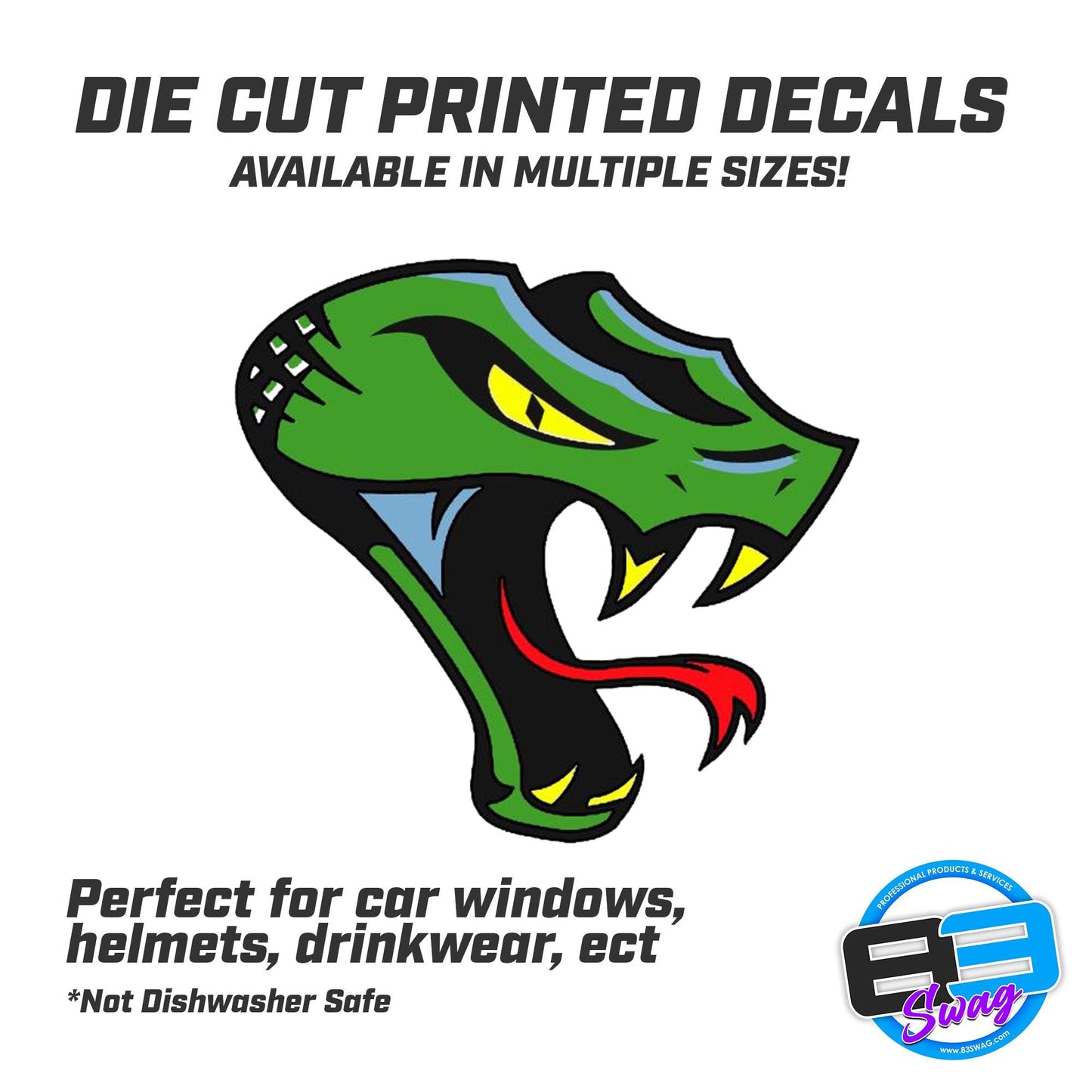 Cottonmouths Baseball Vinyl Decal (Multiple Sizes) - 83Swag