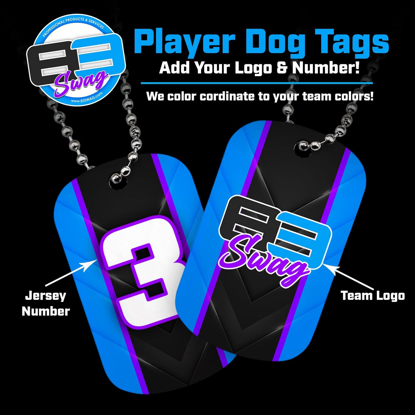 Custom Double Sided Dog Tags - Includes Chain - 83Swag