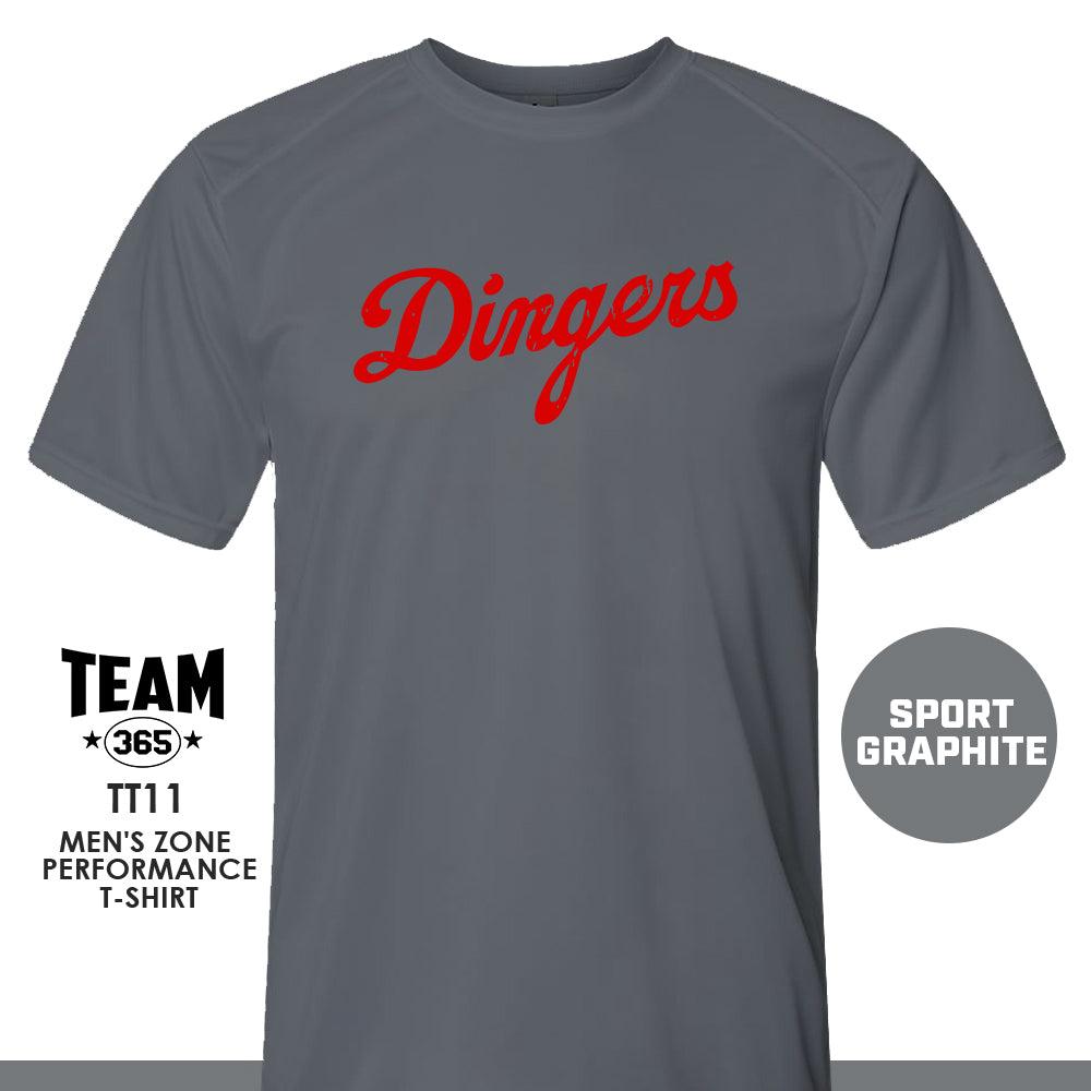 Dingers Baseball - V2 - Crew - Performance T-Shirt - MULTIPLE COLORS AVAILABLE - 83Swag