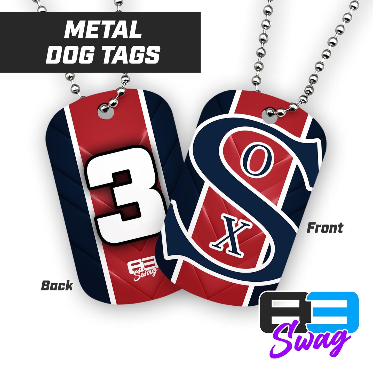 Double Sided Dog Tag - Red Sox Baseball - Wichita - 83Swag