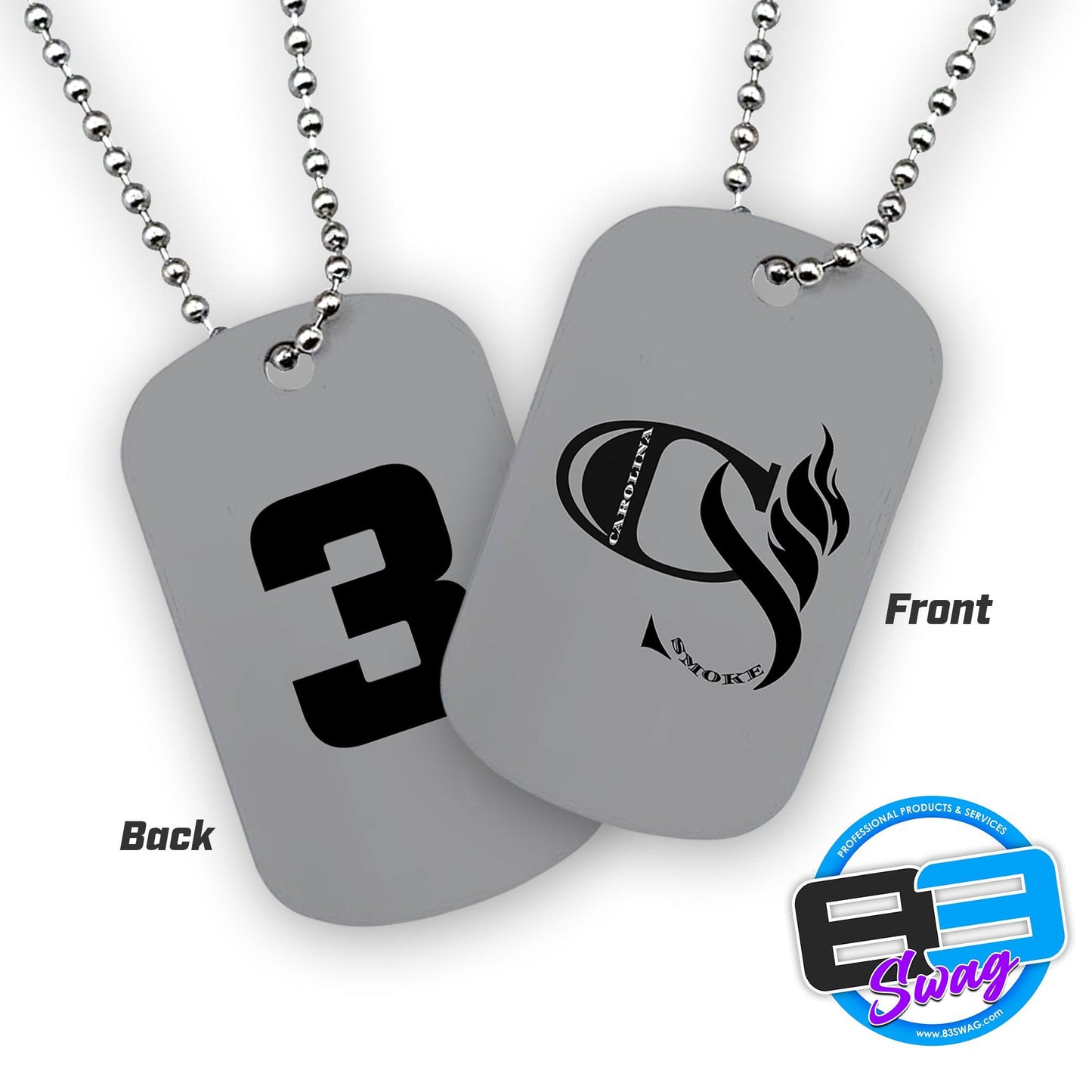 Double Sided Dog Tags - Includes Chain - Carolina Smoke - 83Swag