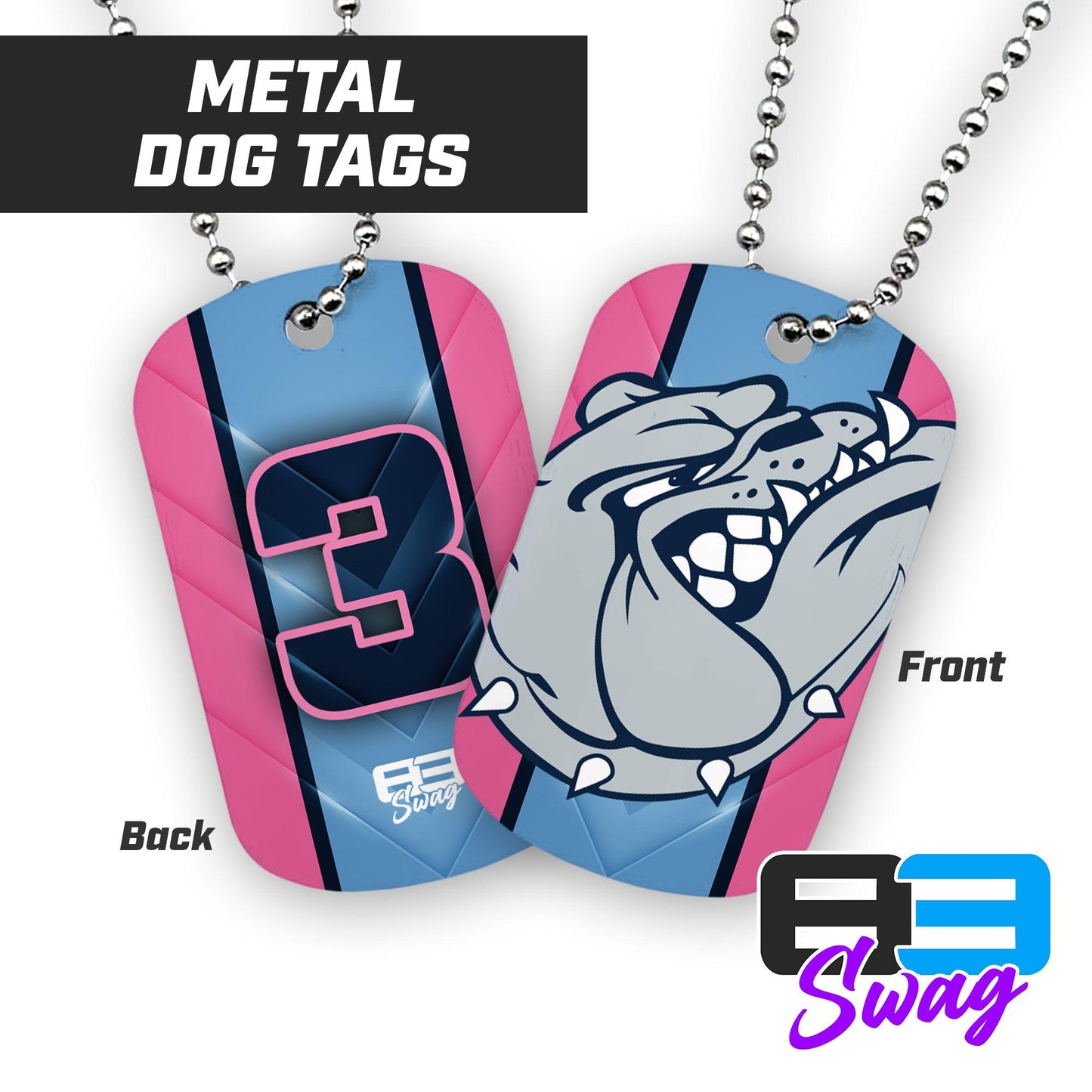 Double Sided Dog Tags - Maumelle Bulldogs Baseball 2 - 83Swag