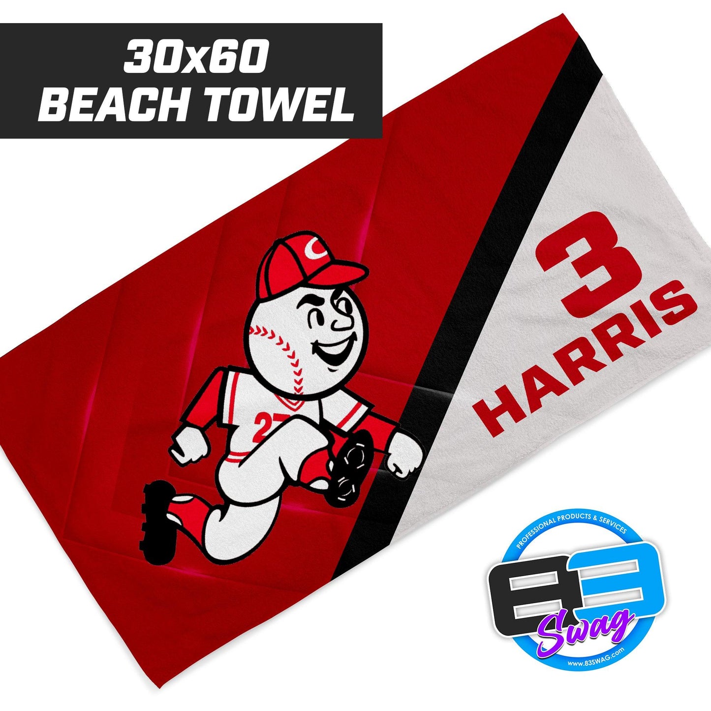 Fleming Island 10U Reds - 30"x60" Beach Towel - 83Swag