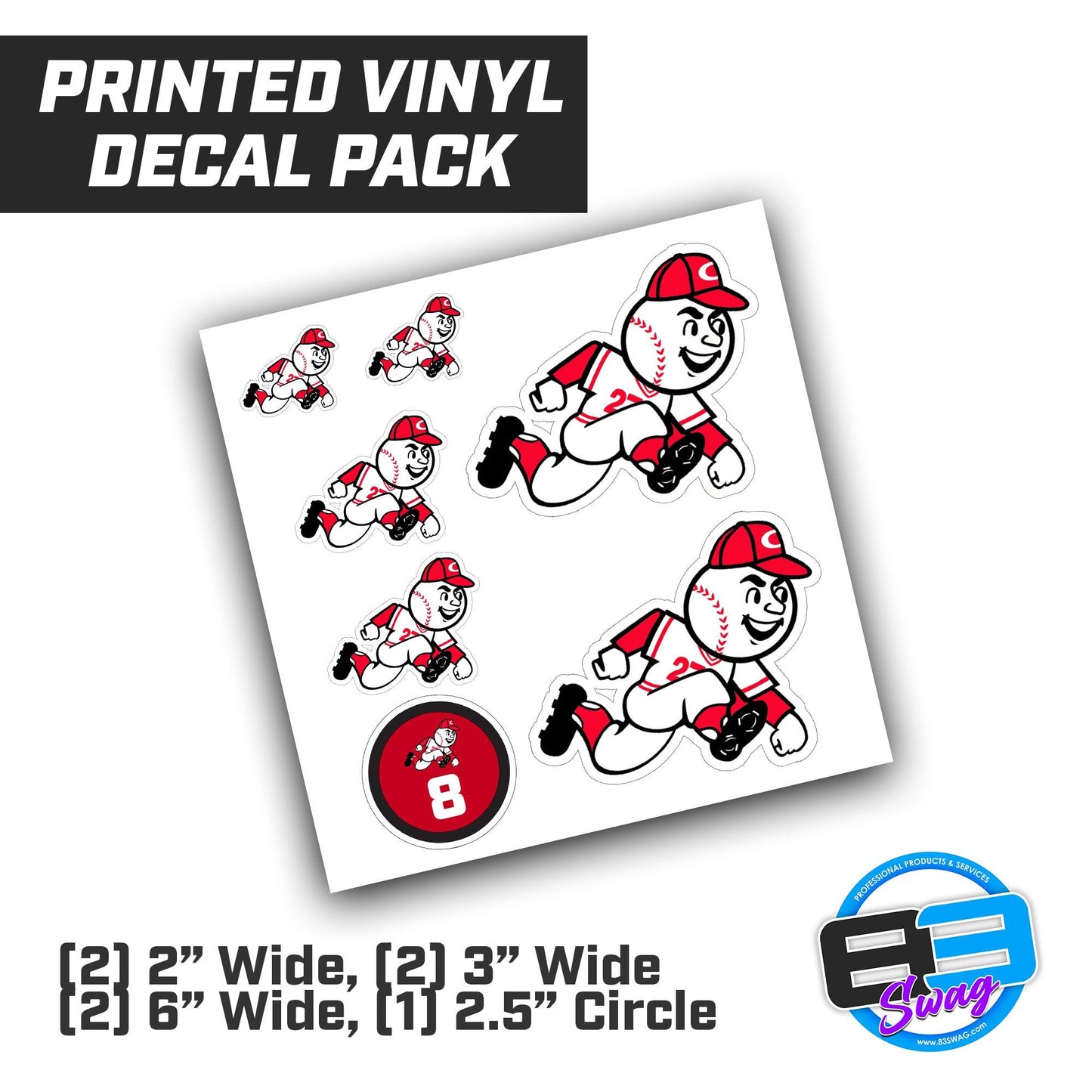 Fleming Island 10U Reds Logo Vinyl Decal Pack - 83Swag