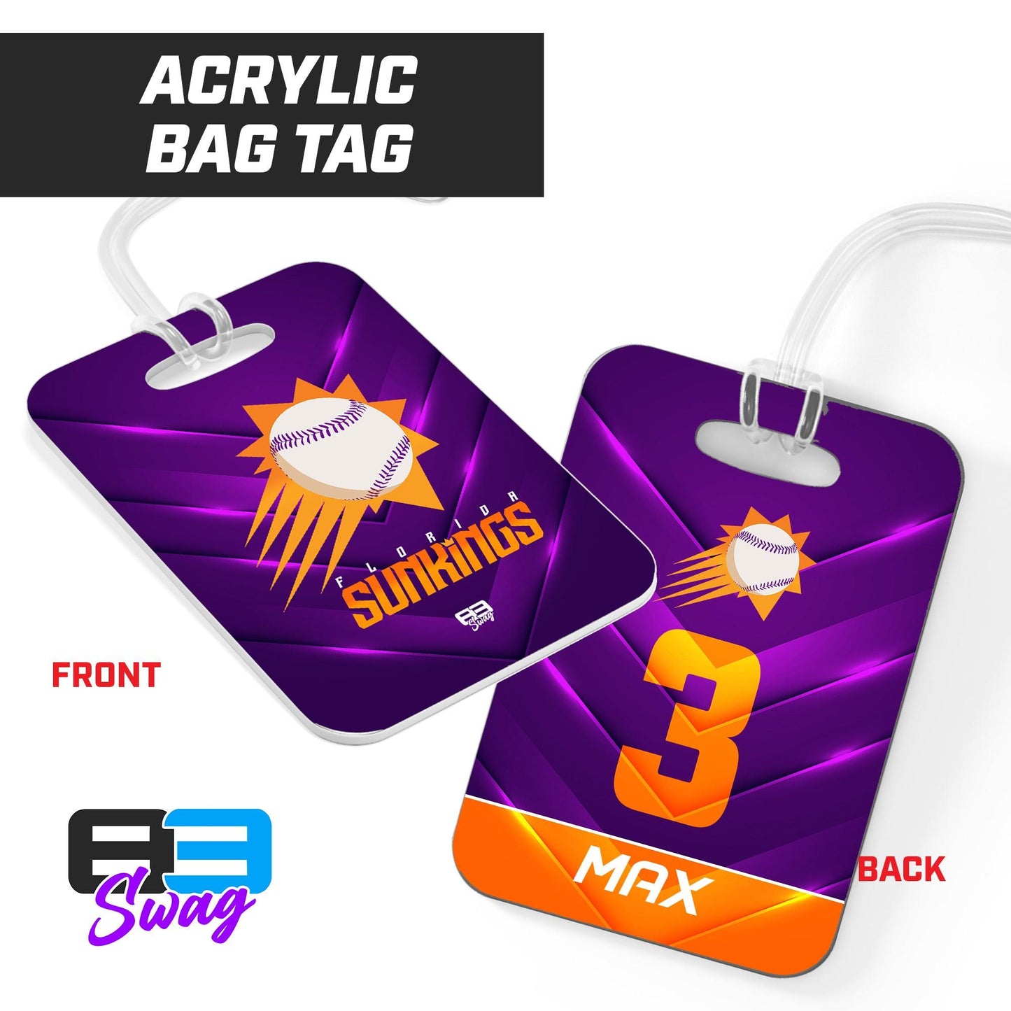 FLORIDA SUNKINGS Baseball 2024 Edition - Hard Acrylic Bag Tag - 83Swag