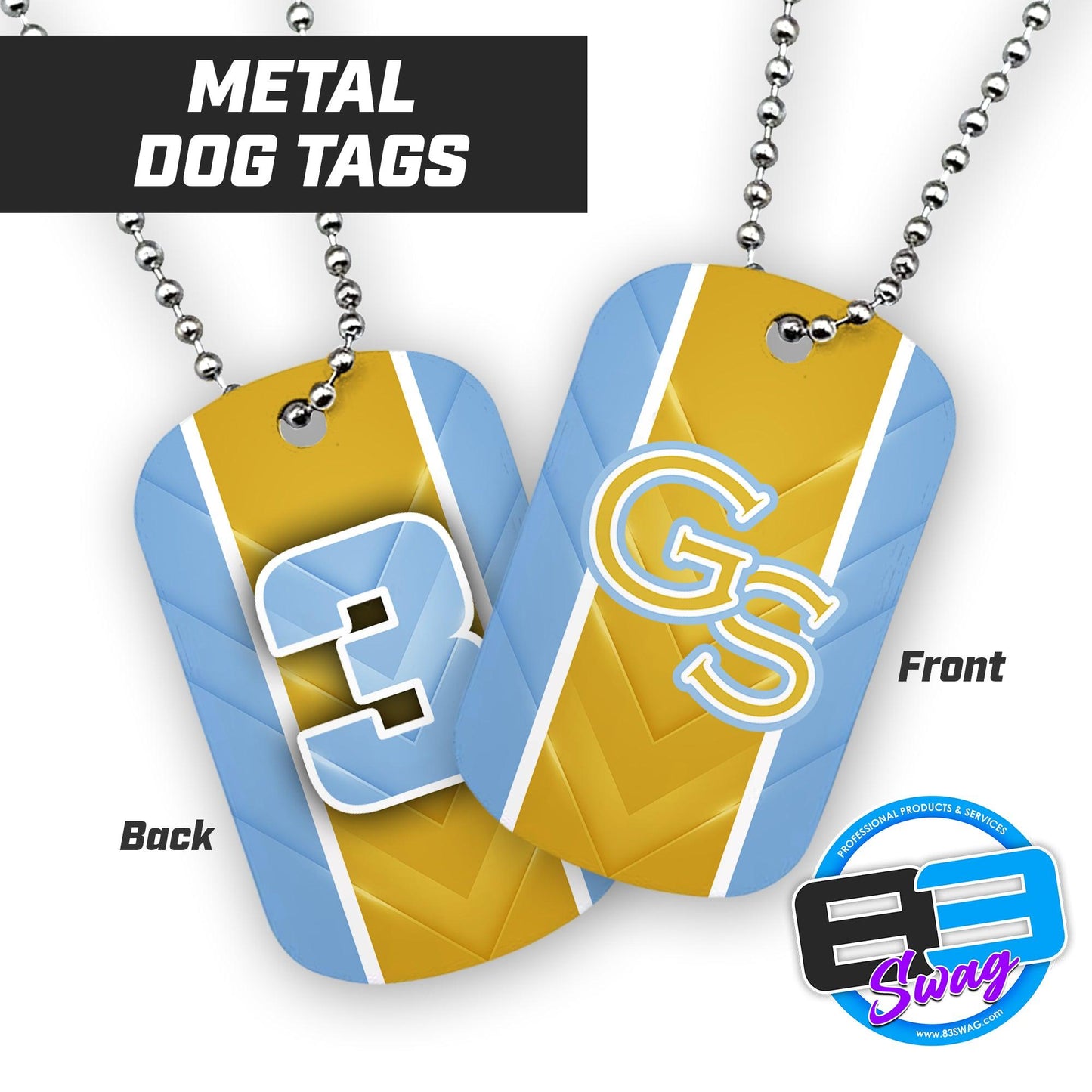 Golden Spikes Baseball - Double Sided Dog Tags - Includes Chain - 83Swag