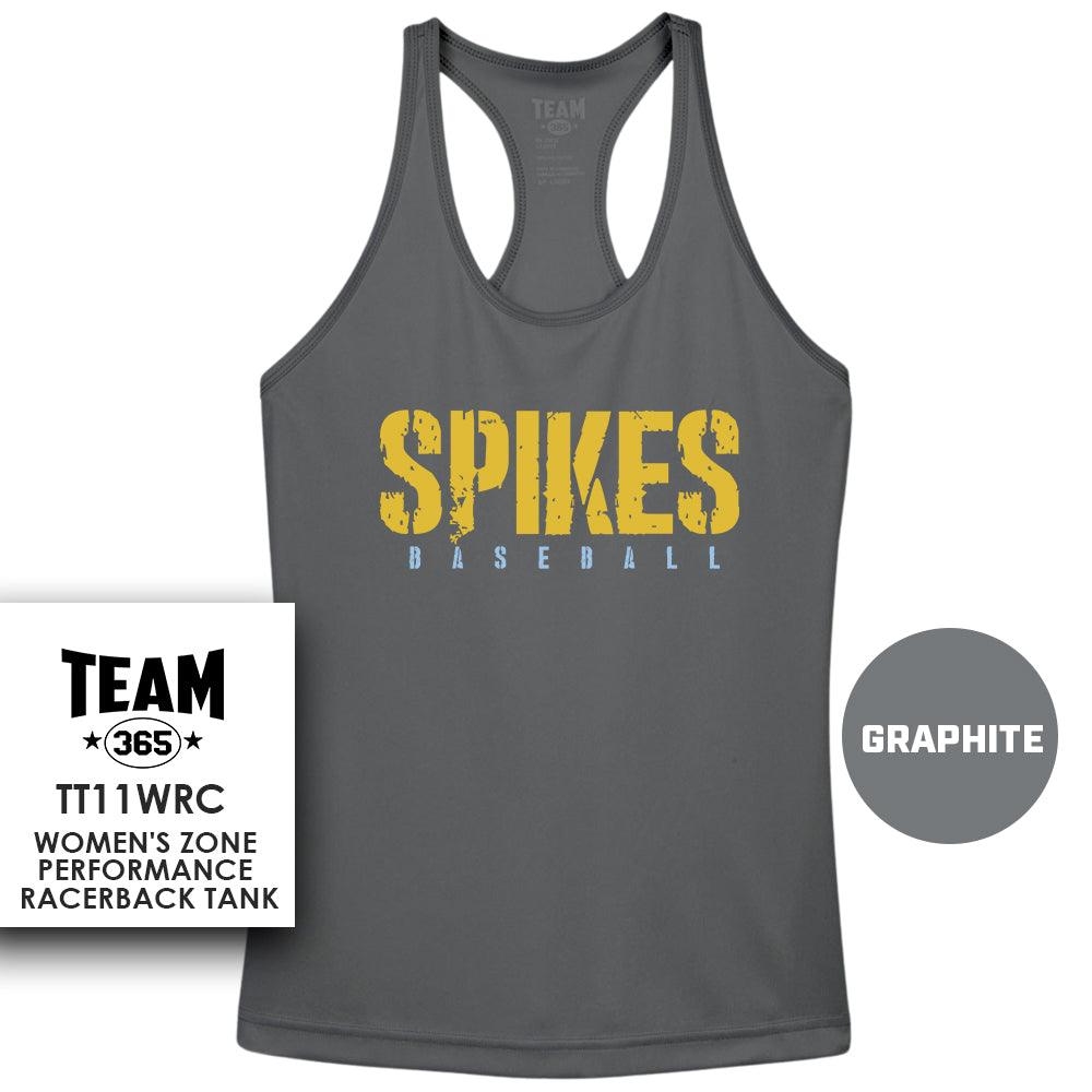 Golden Spikes Baseball V3 - Performance Women’s Racerback T - MULTIPLE COLORS AVAILABLE - 83Swag