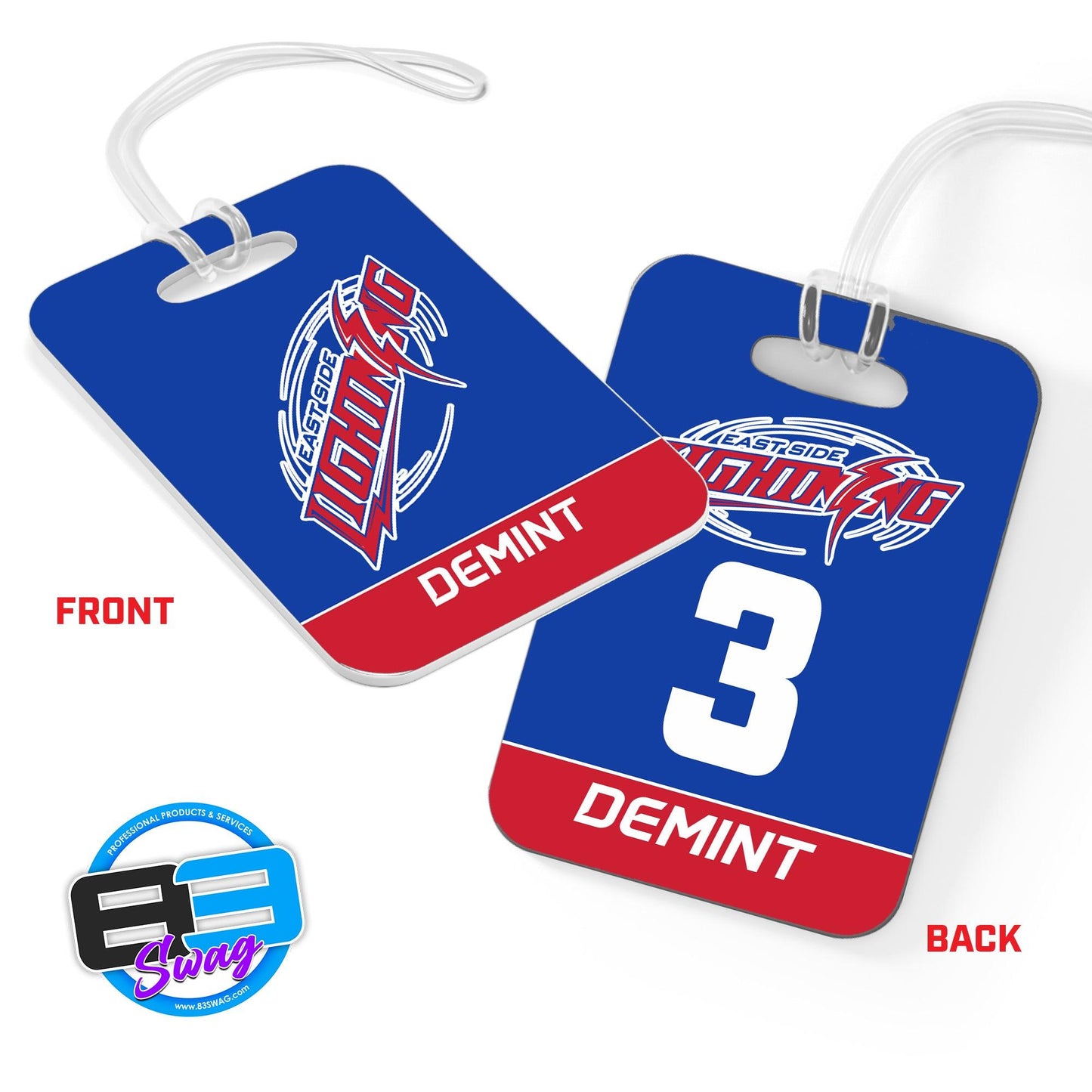 Hard Acrylic Bag Tag - East Side Lightning - 83Swag