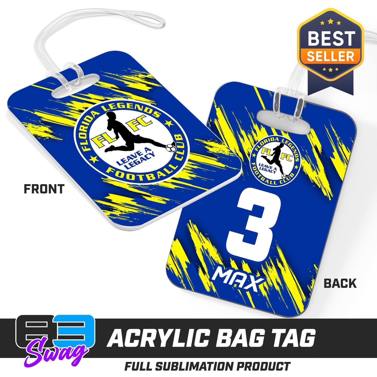 Hard Acrylic Bag Tag - Florida Legends FC - 83Swag