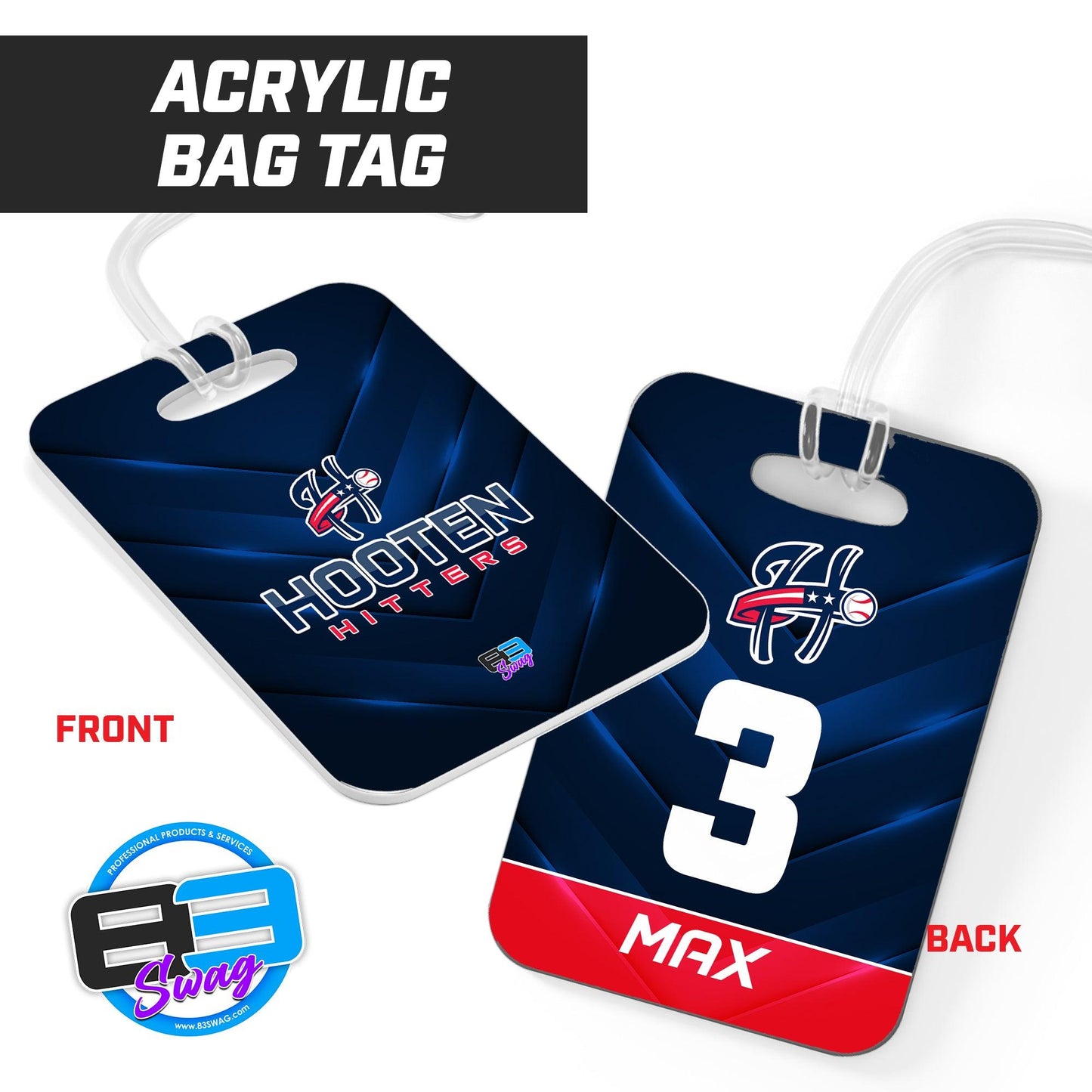 Hard Acrylic Bag Tag - Hooten Hitters - 83Swag