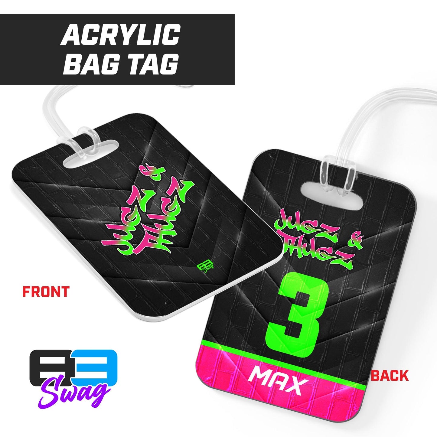 Jugz N Thugz CoEd Softball 2024 Edition - Hard Acrylic Bag Tag - 83Swag