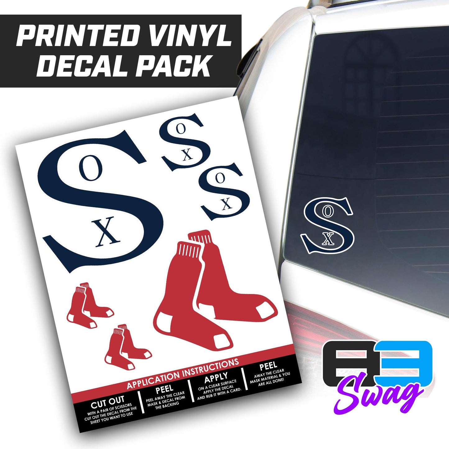 Logo Decal Pack Sheet - Red Sox Baseball - Wichita - 83Swag