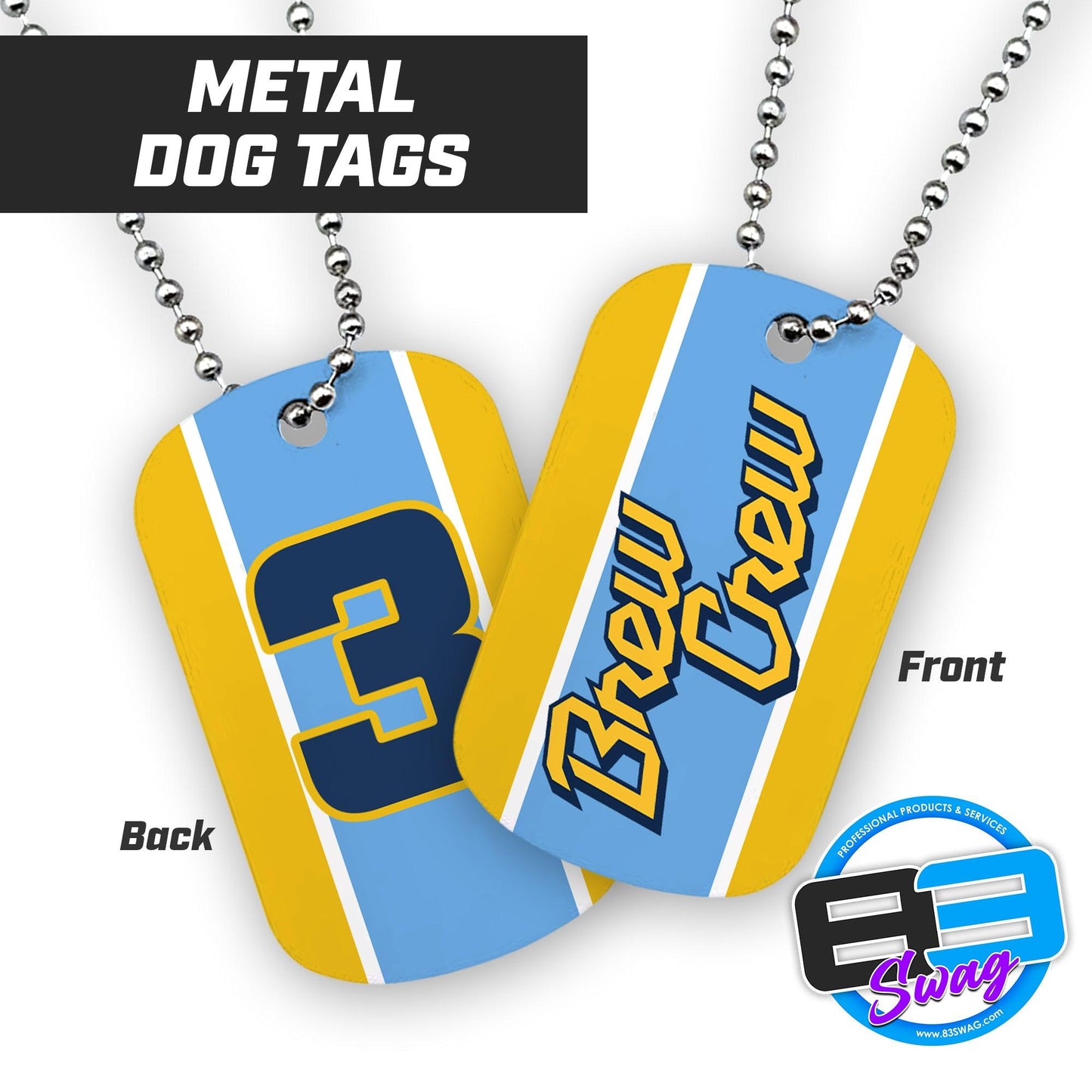 Lone Star Brewers CREW Edition - Double Sided Dog Tags - Includes Chain - 83Swag