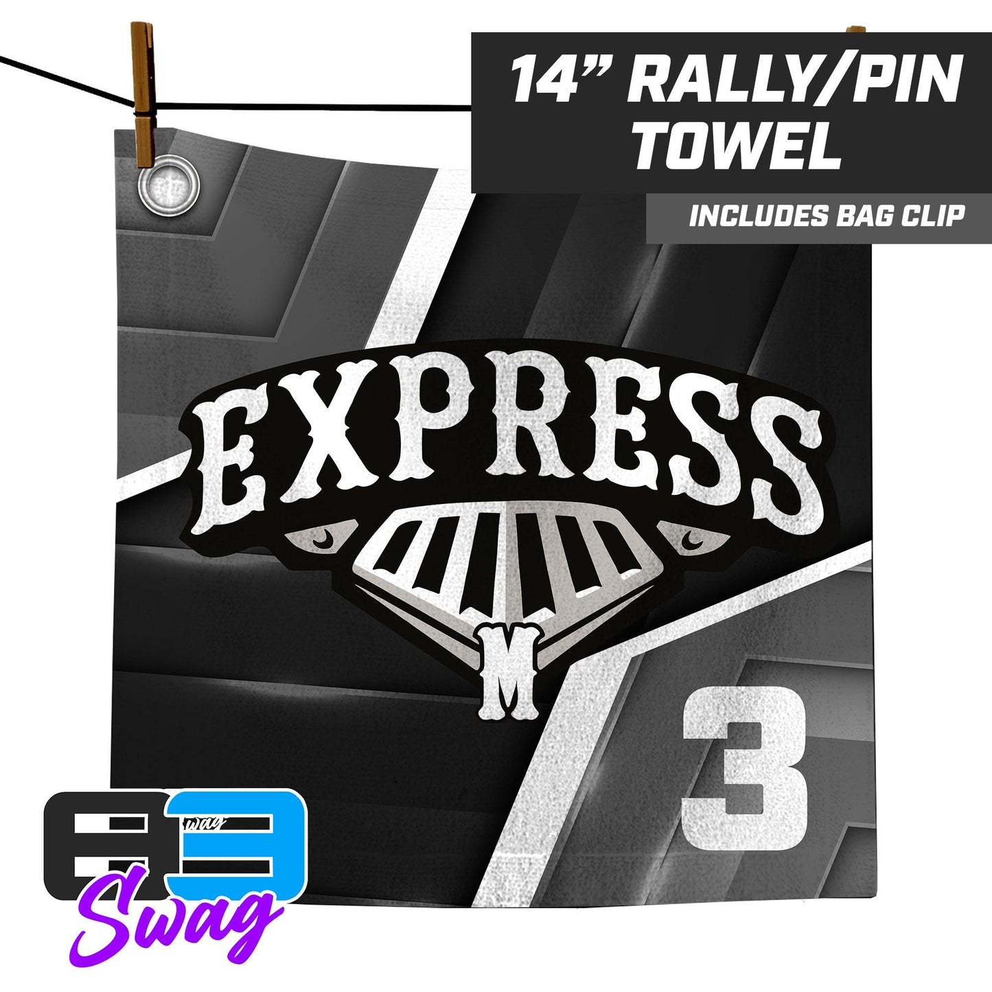 Mid MO Express Baseball - 14"x14" Rally Towel - 83Swag
