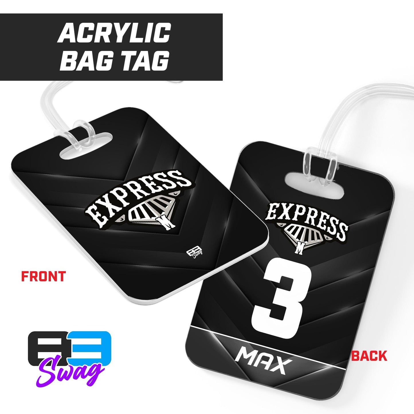 Mid MO Express Baseball - Hard Acrylic Bag Tag - 83Swag