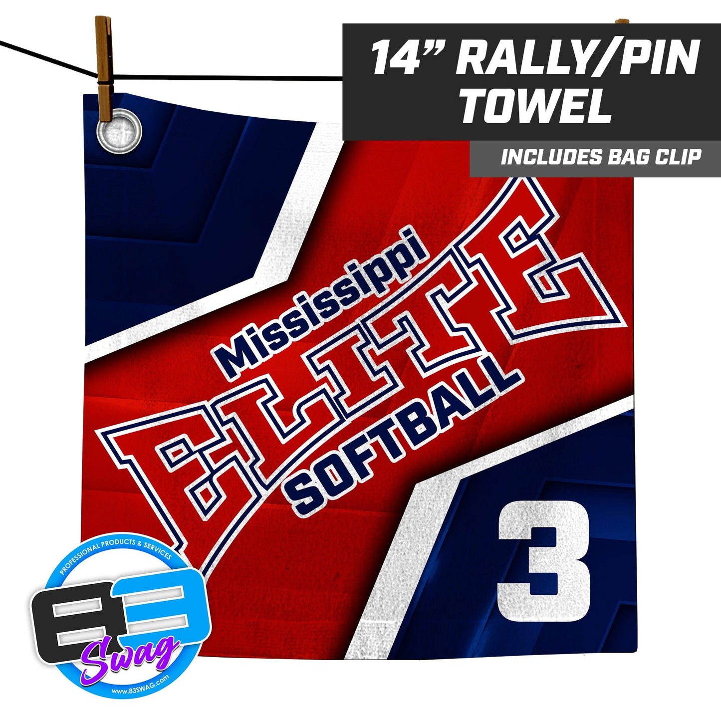 Mississippi Elite 2k12 Softball - 14"x14" Rally Towel - 83Swag