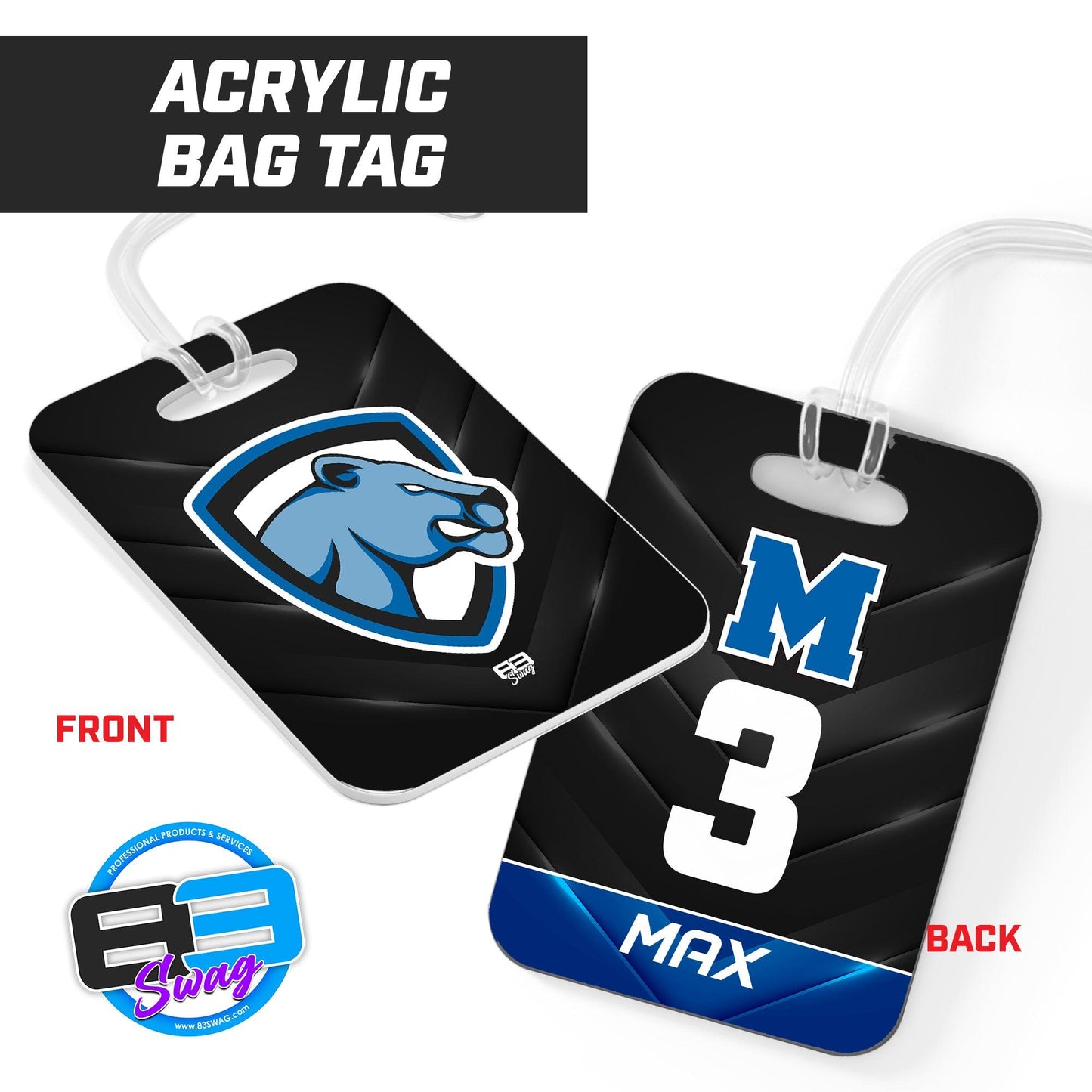 Mulberry Panthers - Hard Acrylic Bag Tag - 83Swag