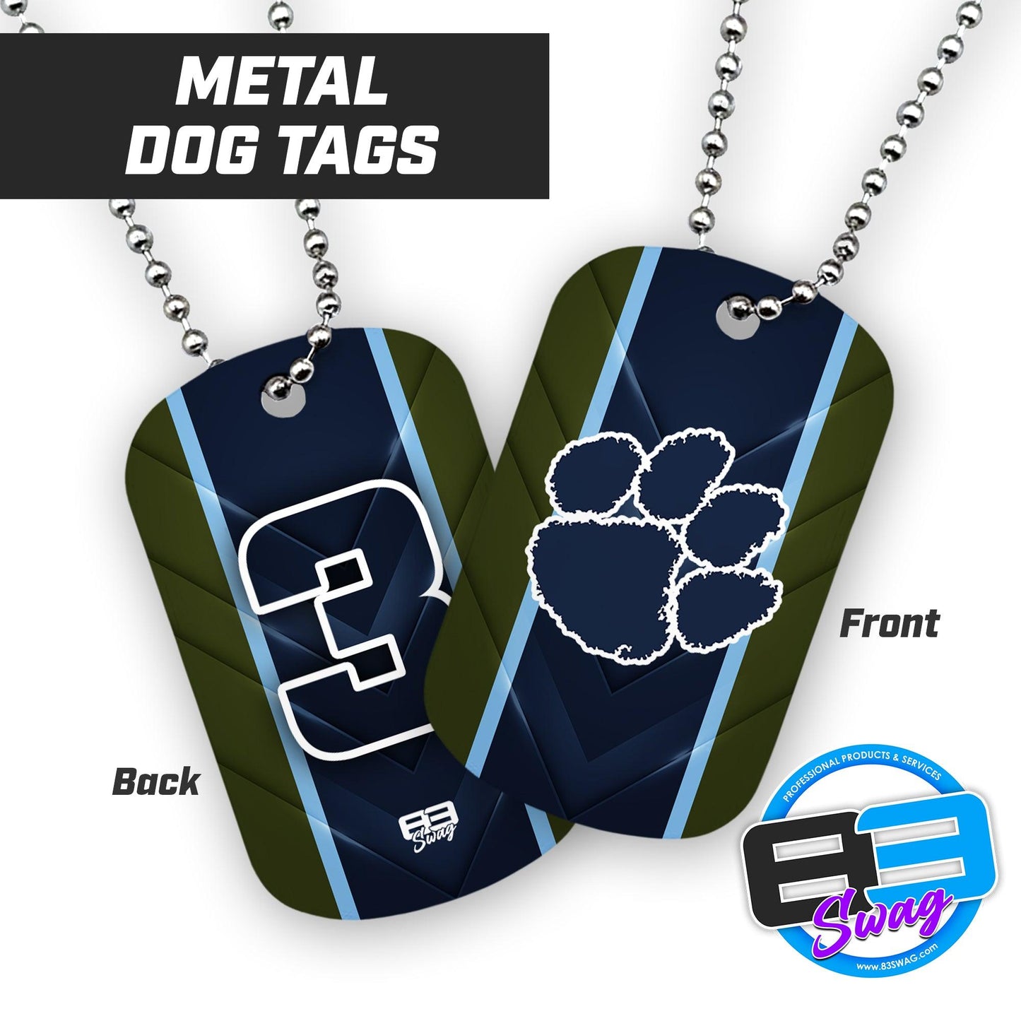 Panthers Baseball - Double Sided Dog Tags - Includes Chain - 83Swag